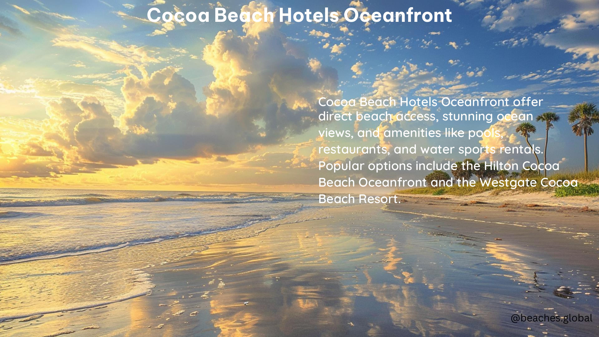 Cocoa Beach Hotels Oceanfront