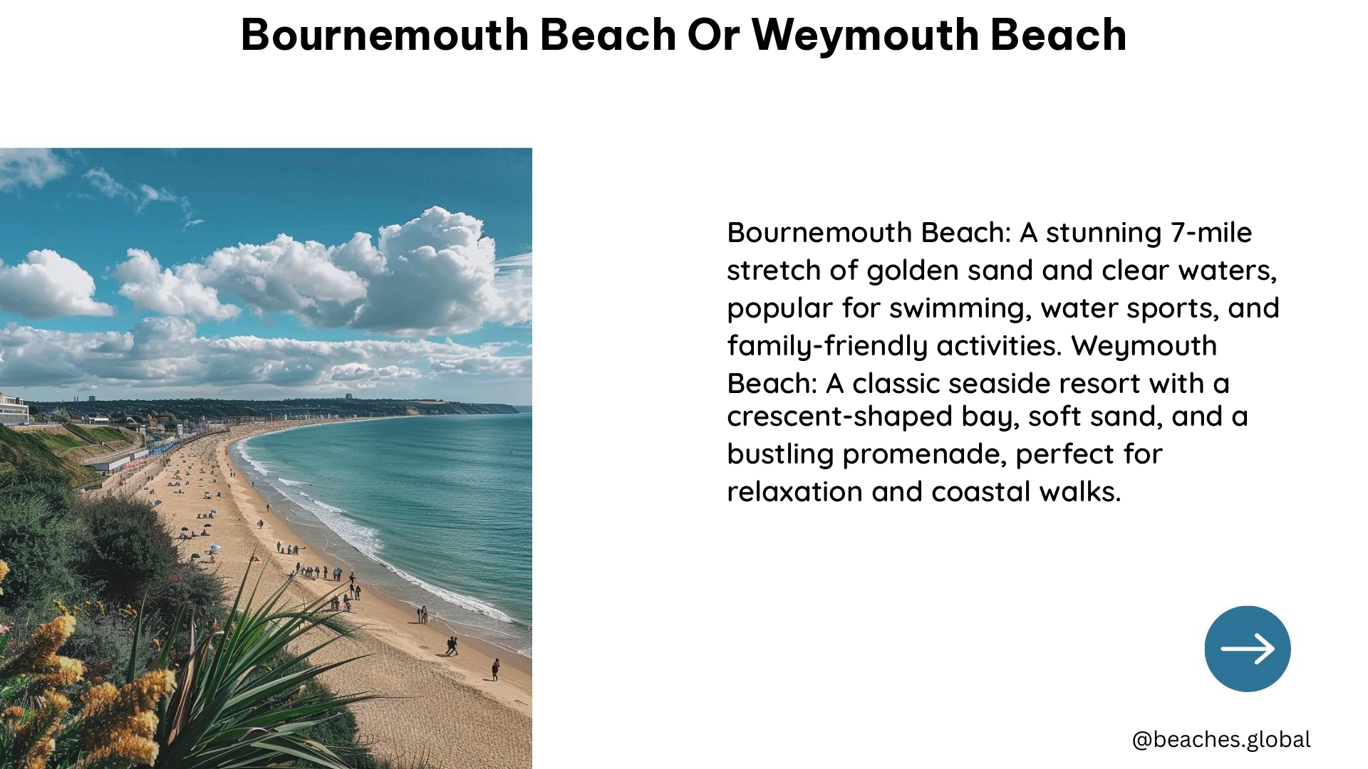 bournemouth beach or weymouth beach