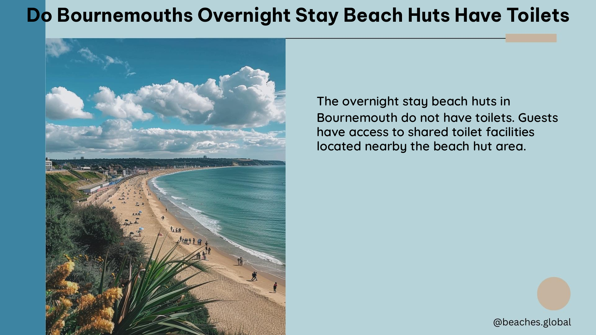 do bournemouths overnight stay beach huts have toilets