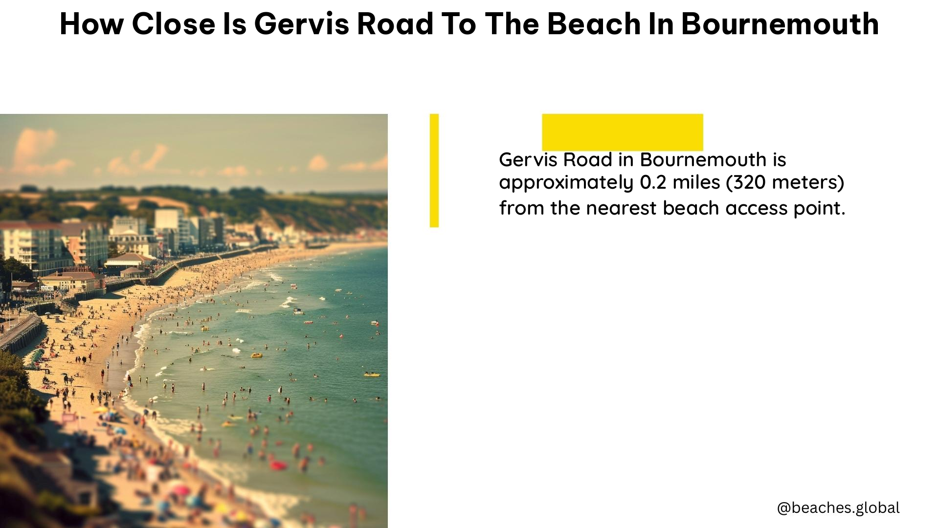 how close is gervis road to the beach in bournemouth