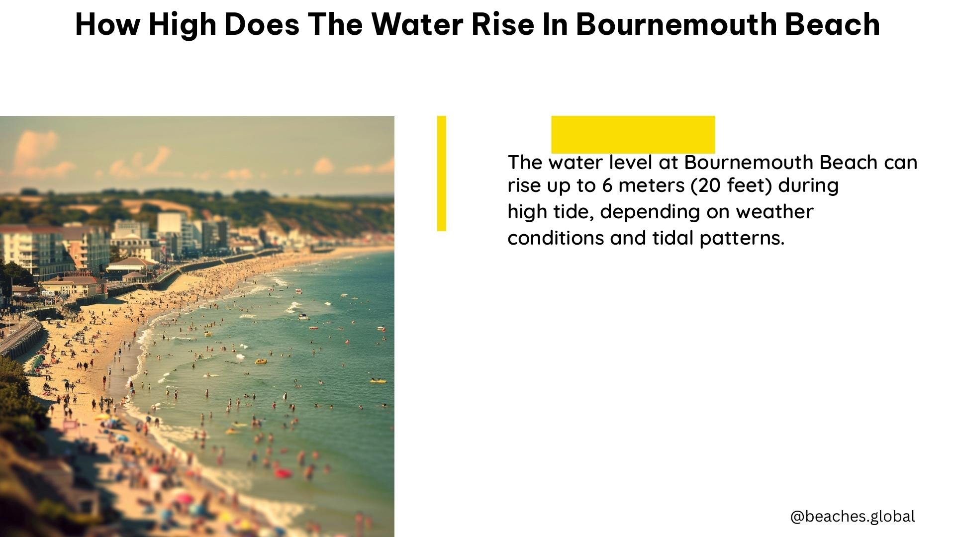 how high does the water rise in bournemouth beach