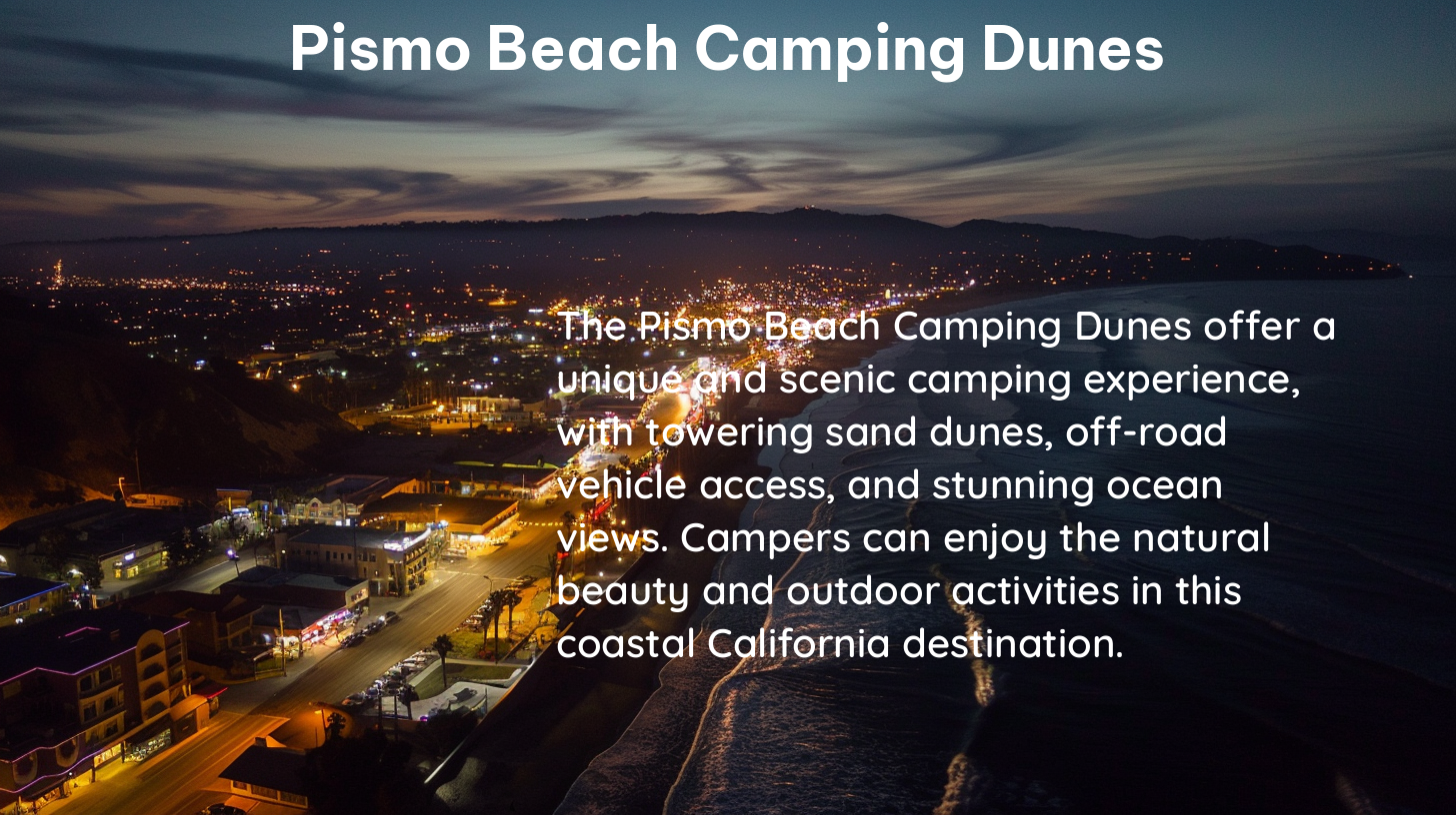 pismo beach camping dunes