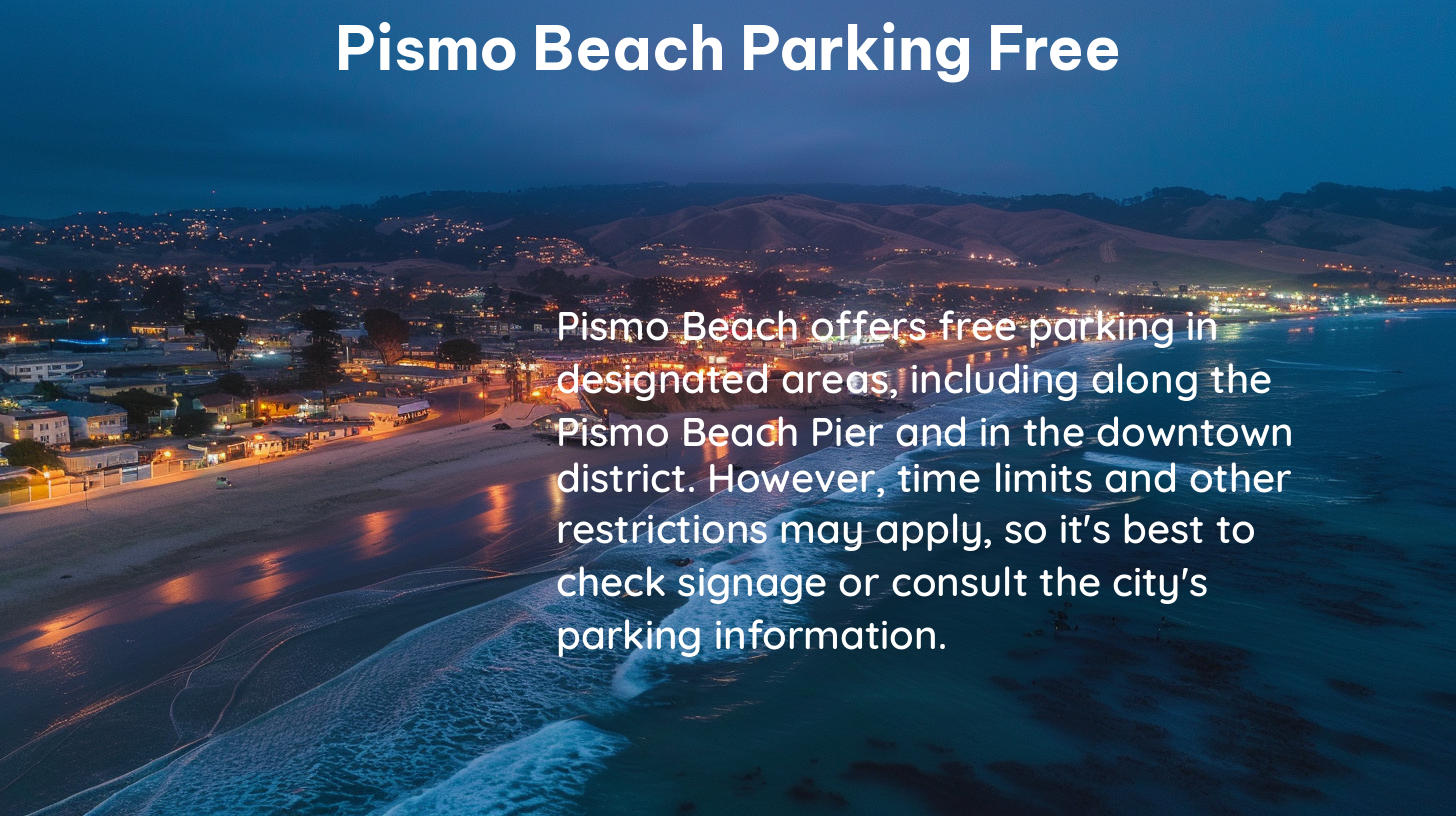 pismo beach parking free