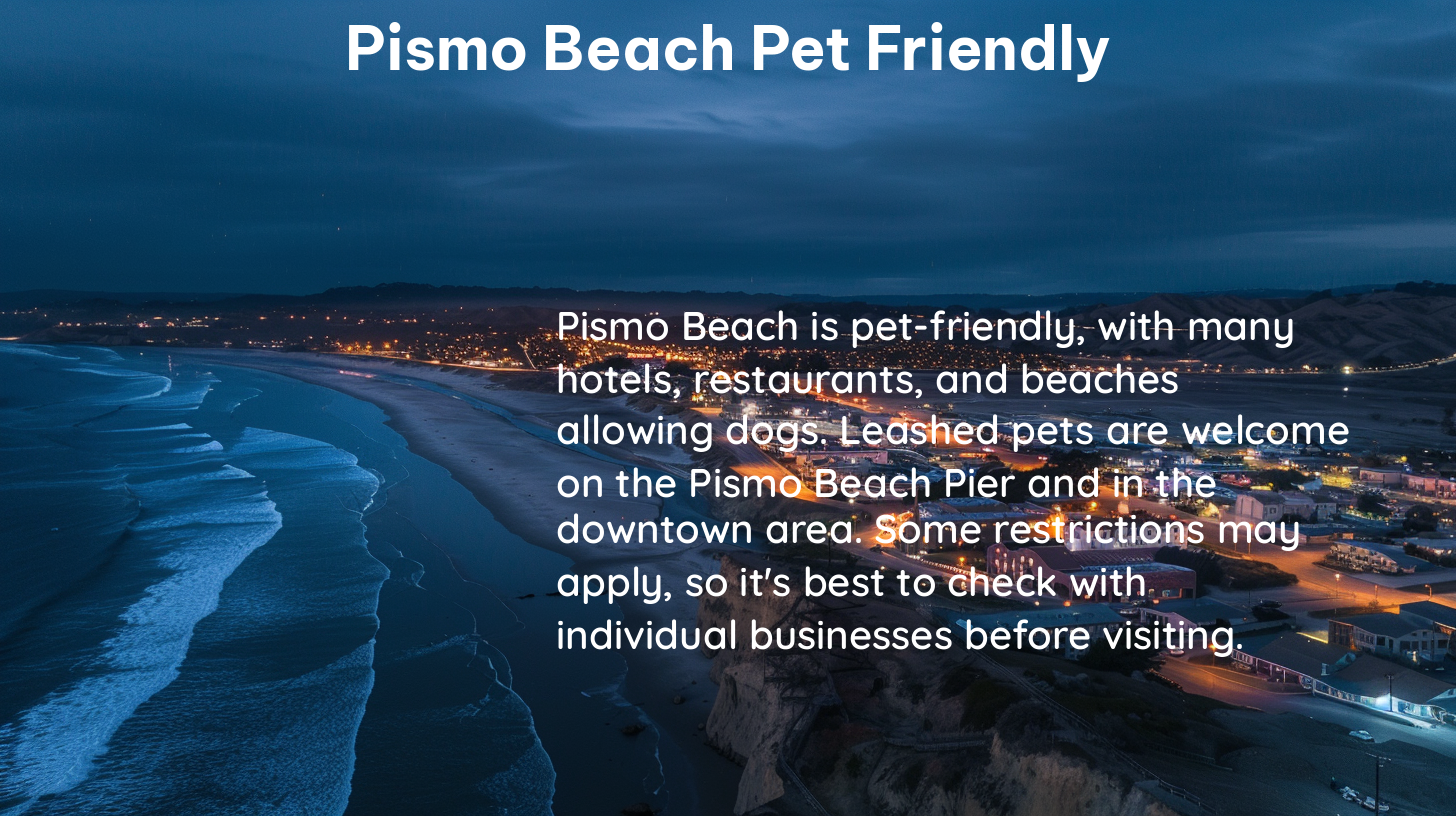 pismo beach pet friendly