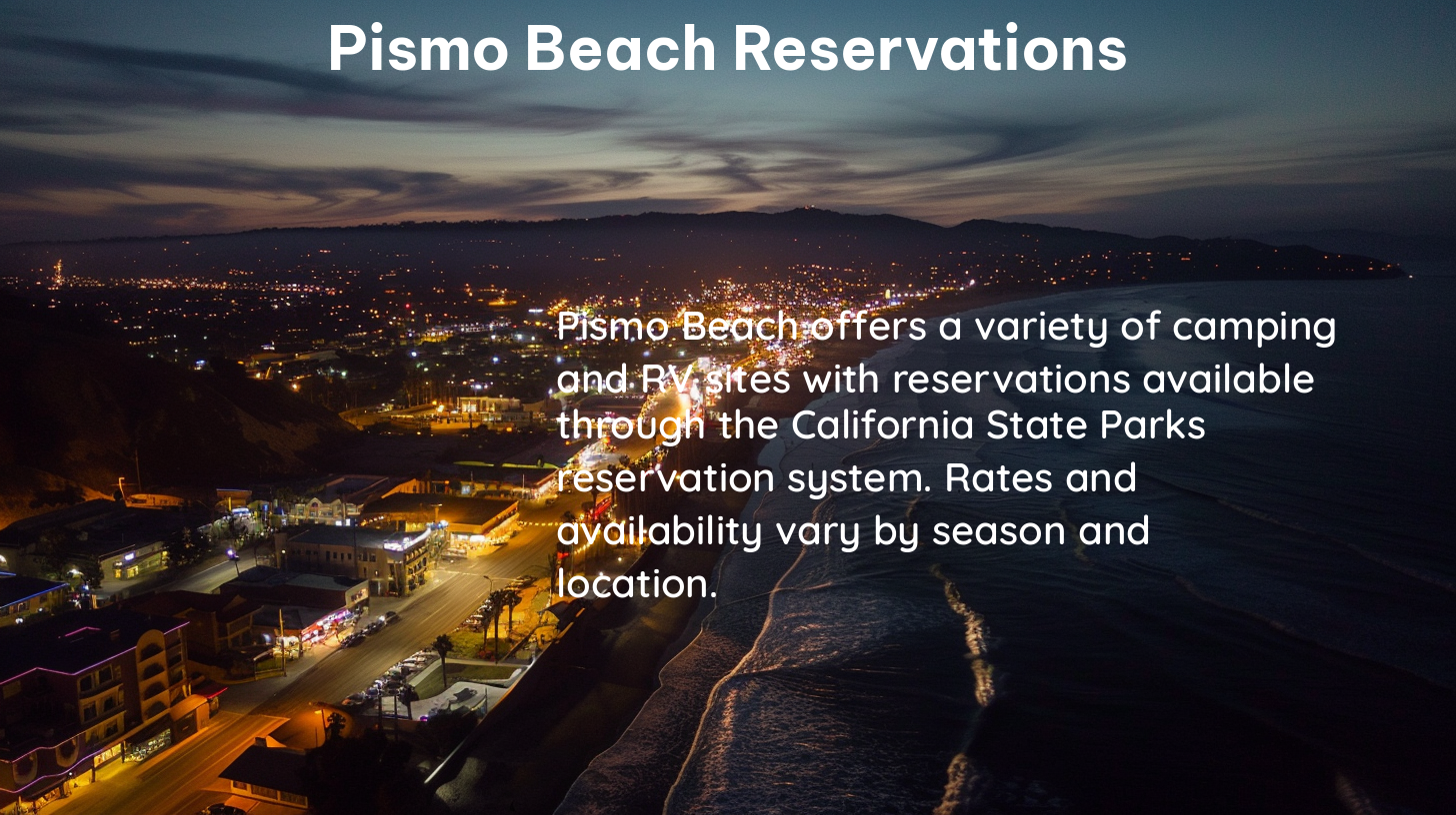 pismo beach reservations