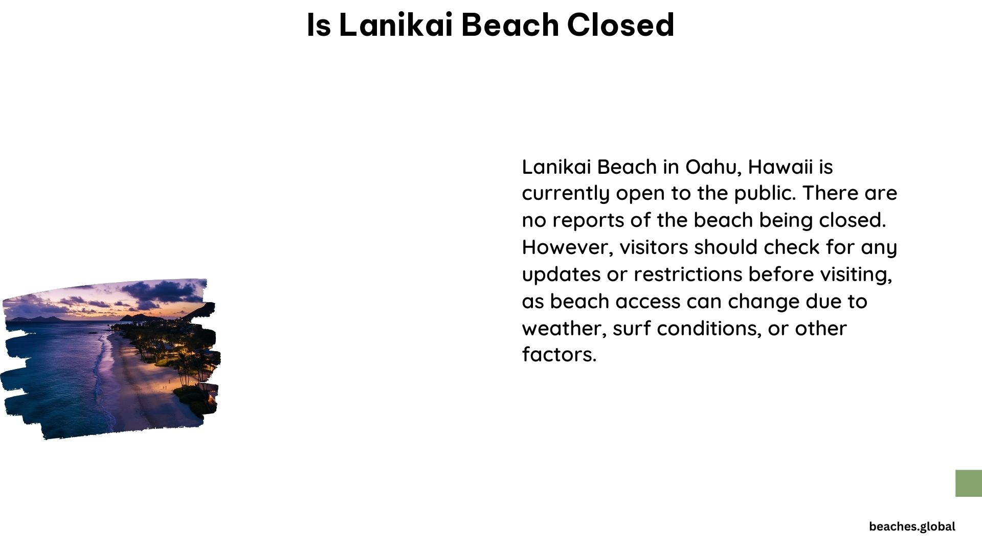 Is Lanikai Beach Closed