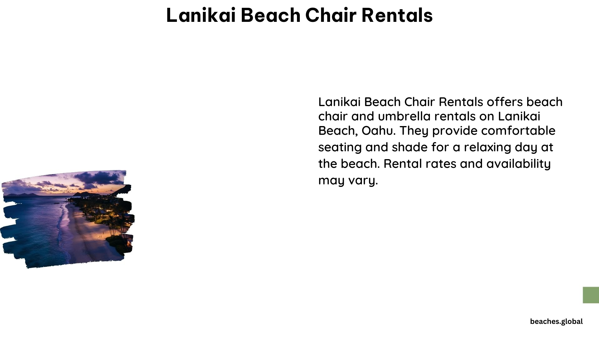 Lanikai Beach Chair Rentals