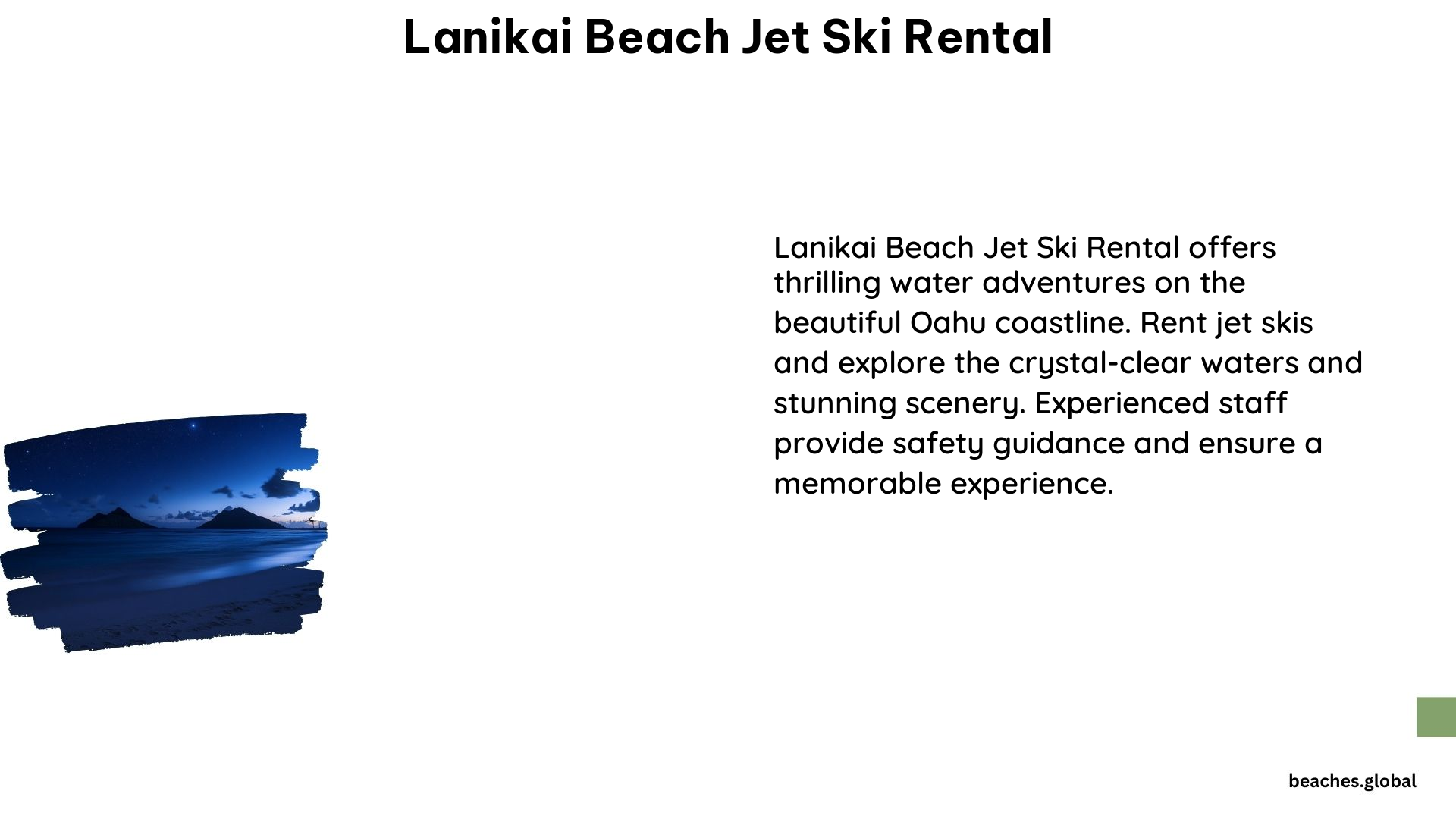 Lanikai Beach Jet Ski Rental