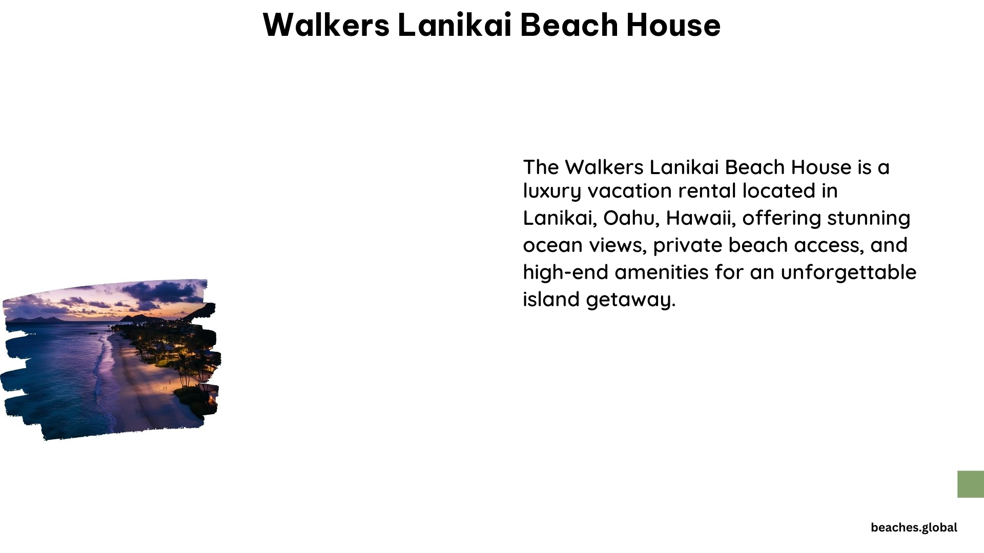 Walkers Lanikai Beach House