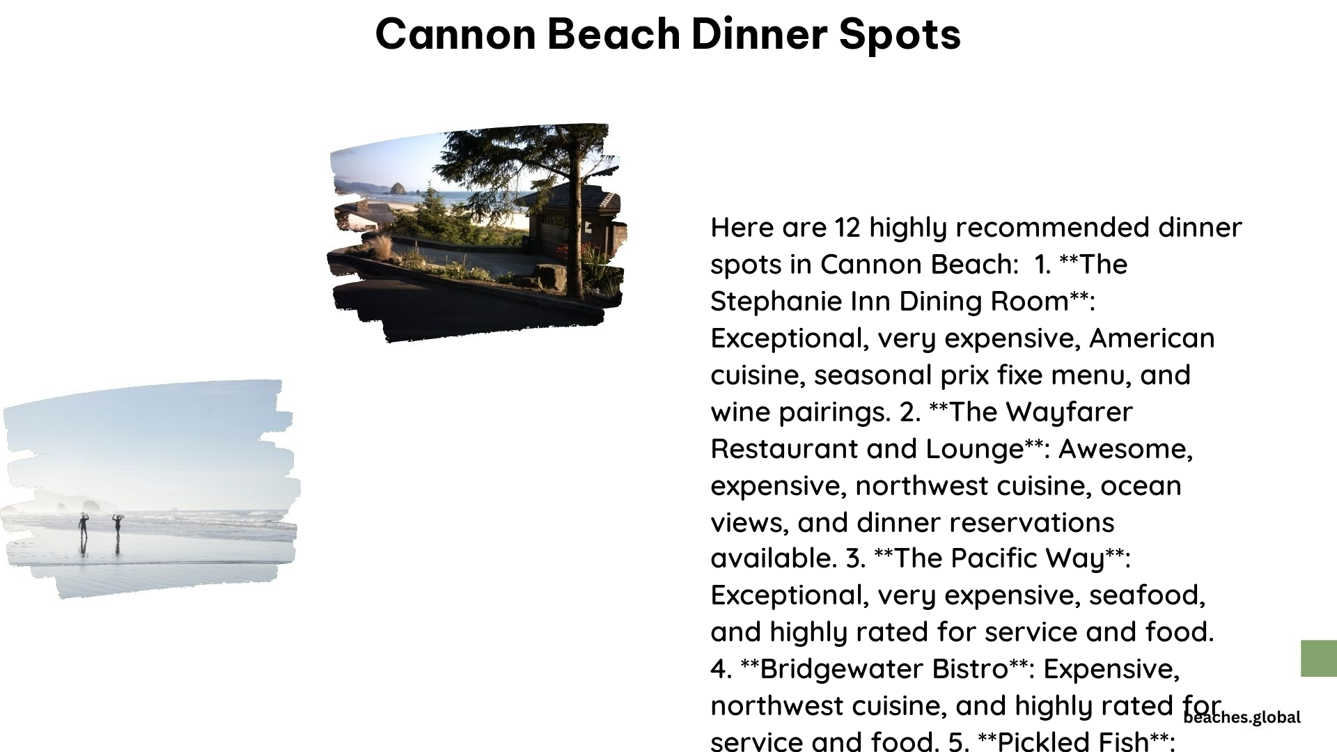 cannon beach dinner spots