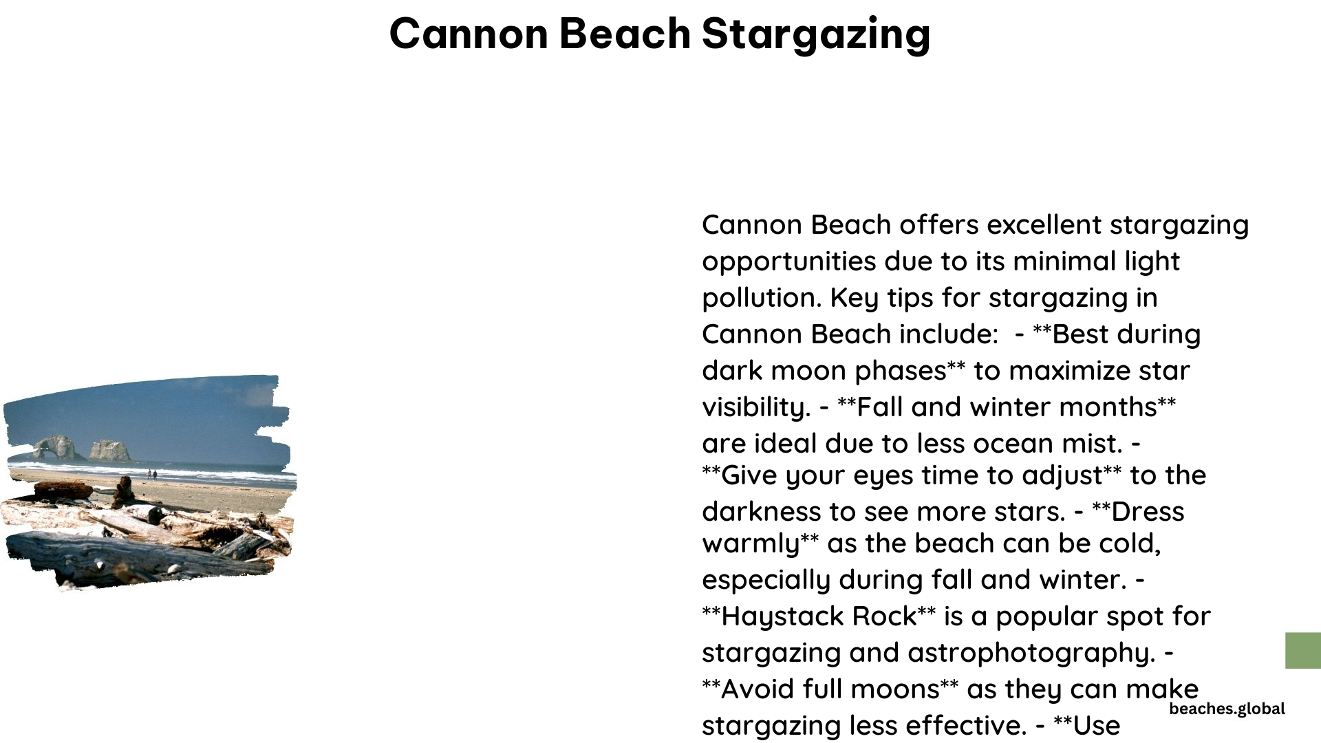 cannon beach stargazing