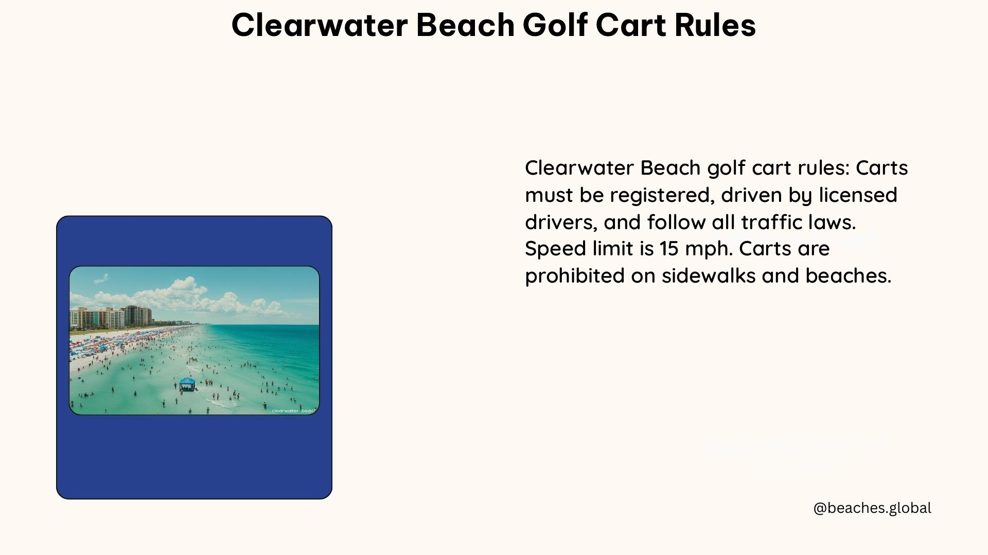 clearwater beach golf cart rules