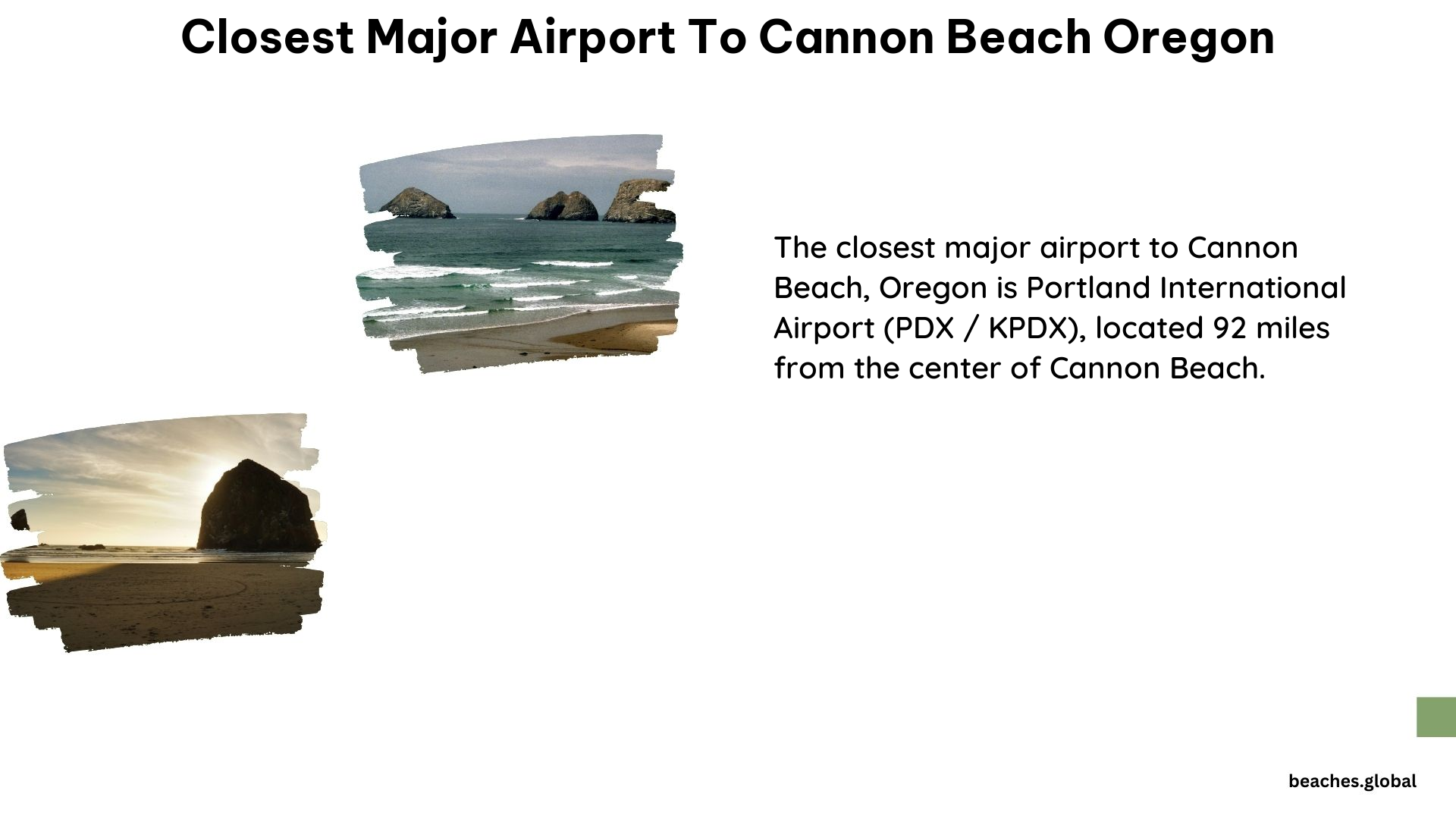 closest major airport to cannon beach oregon