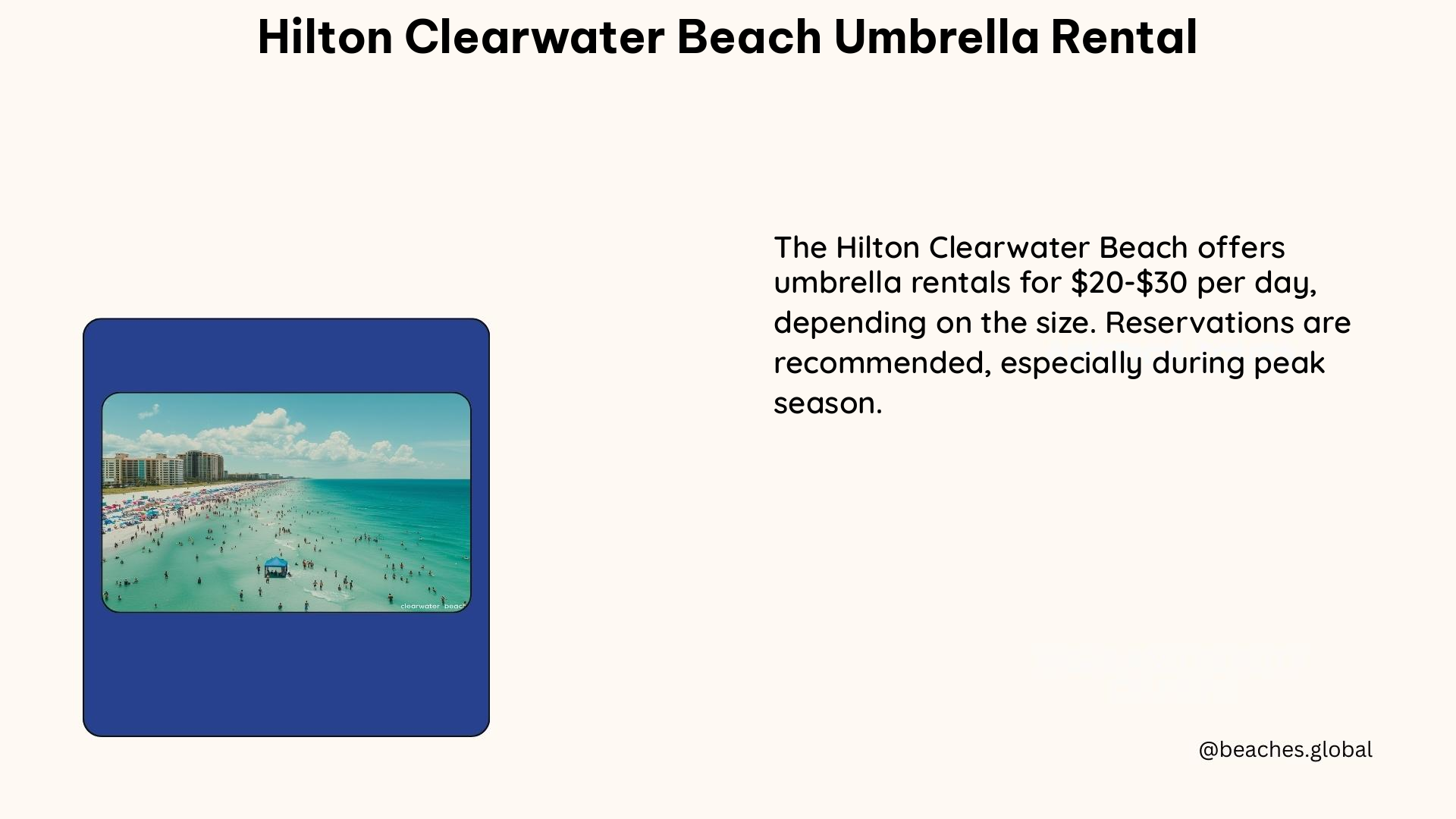 hilton clearwater beach umbrella rental