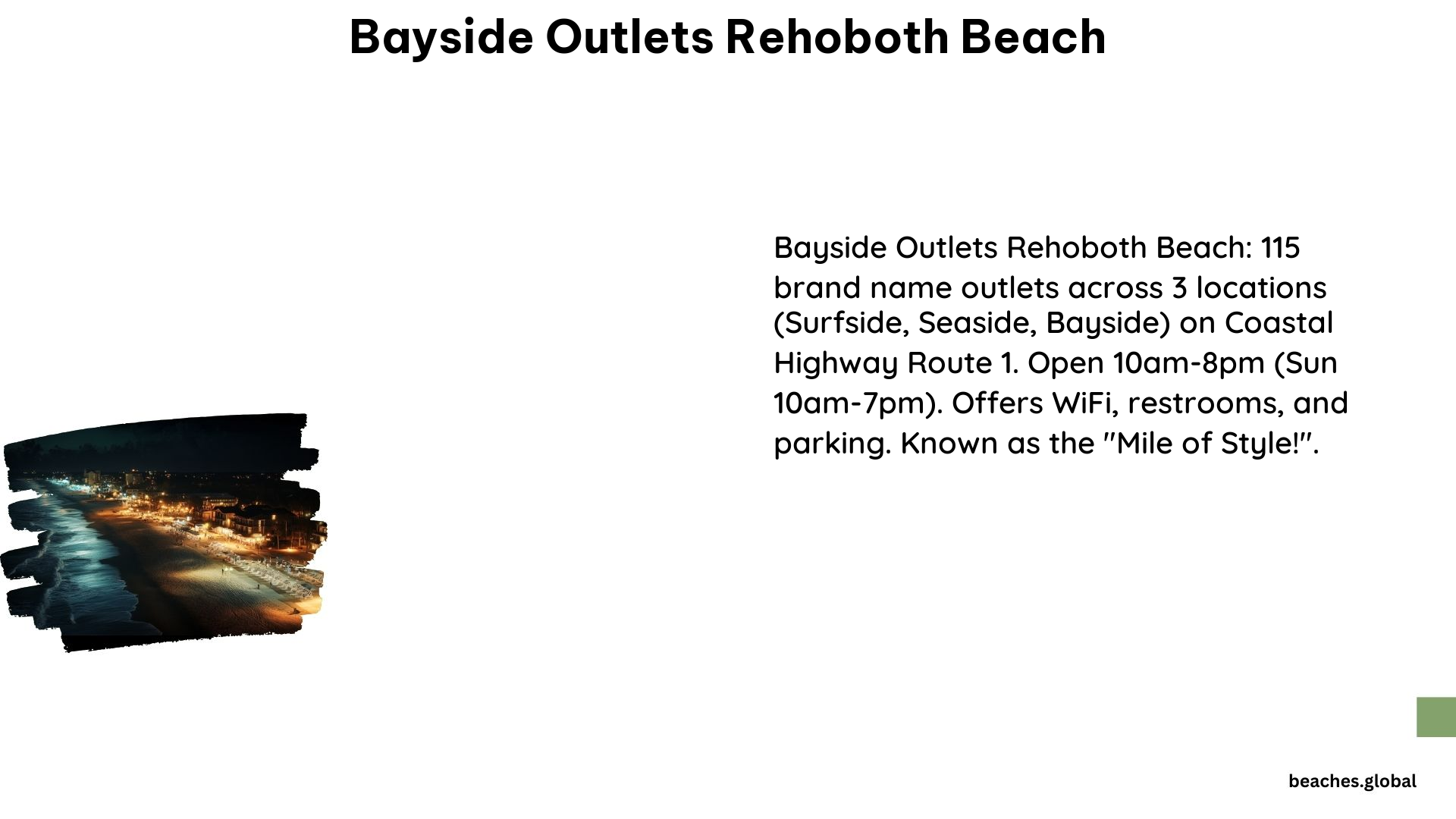 Bayside Outlets Rehoboth Beach