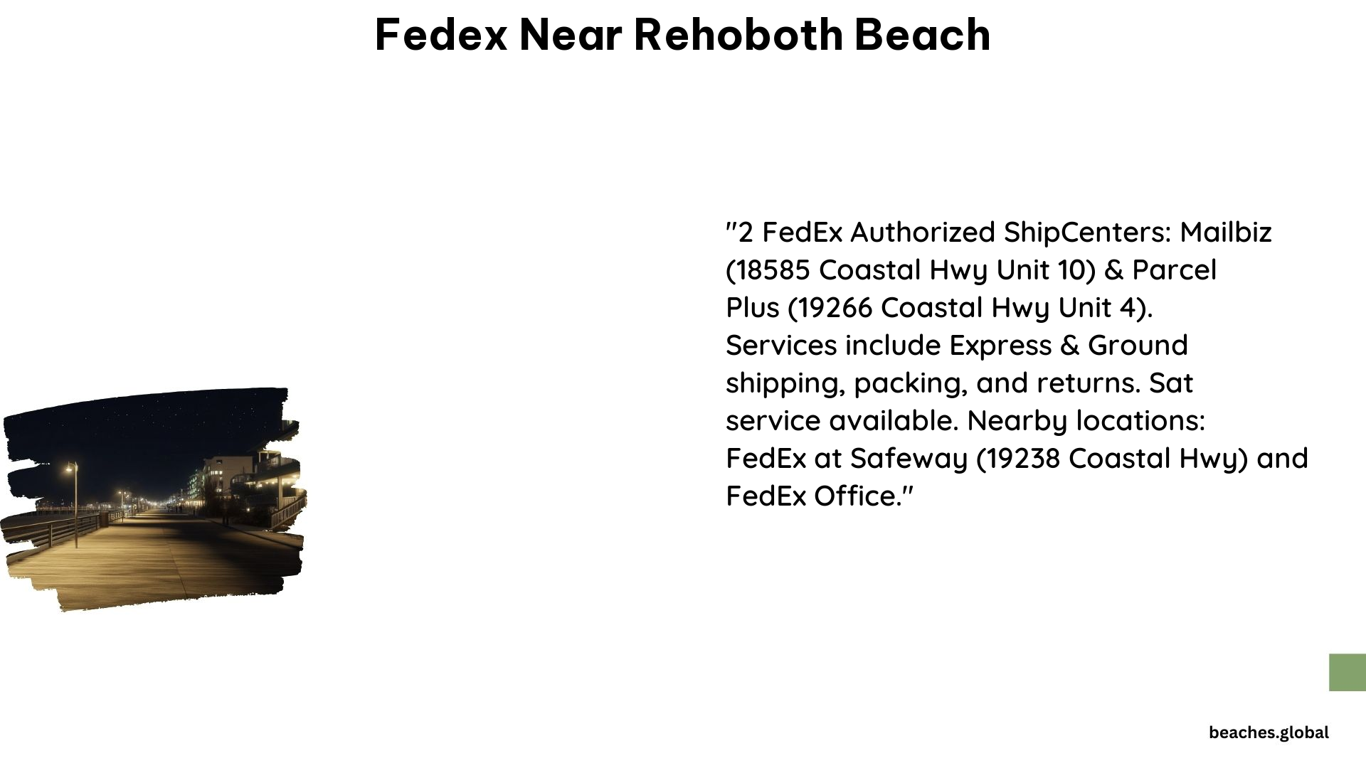 FedEx Near Rehoboth Beach