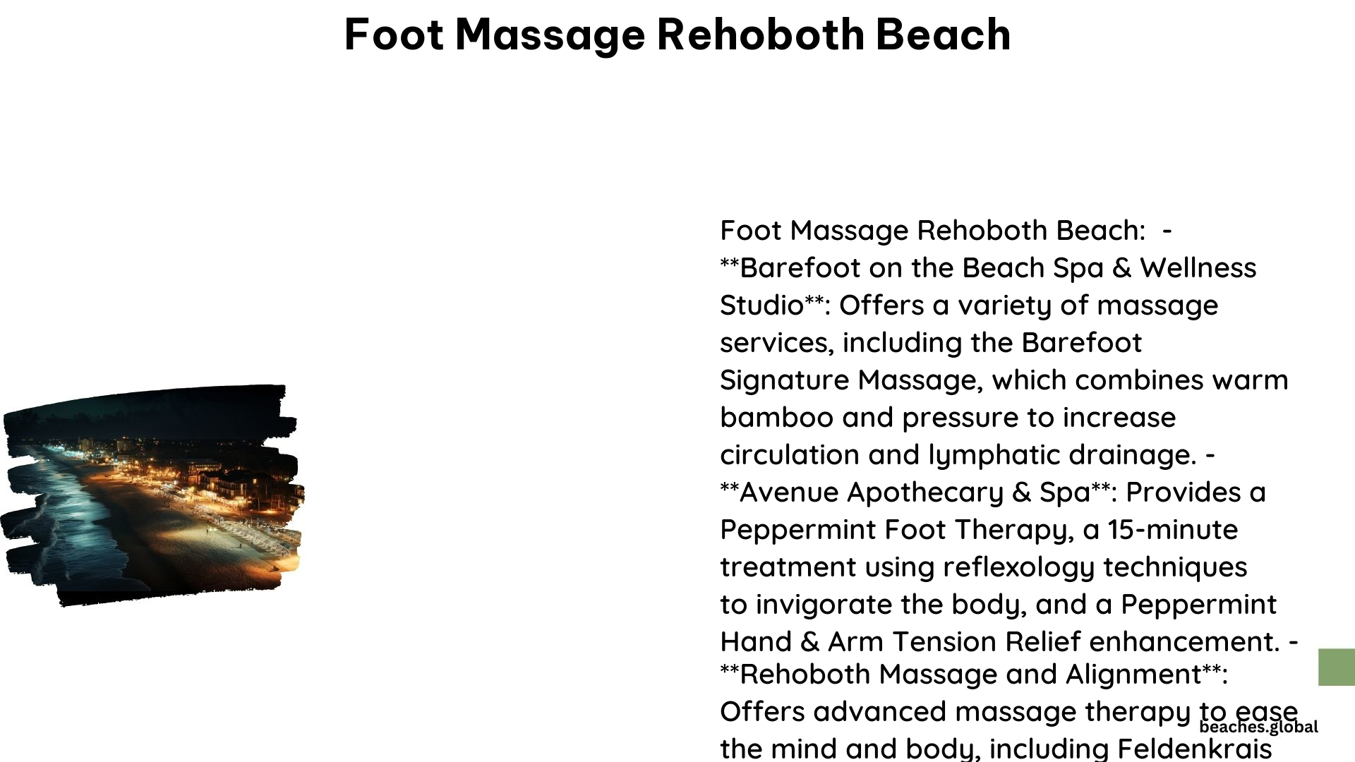 Foot Massage Rehoboth Beach