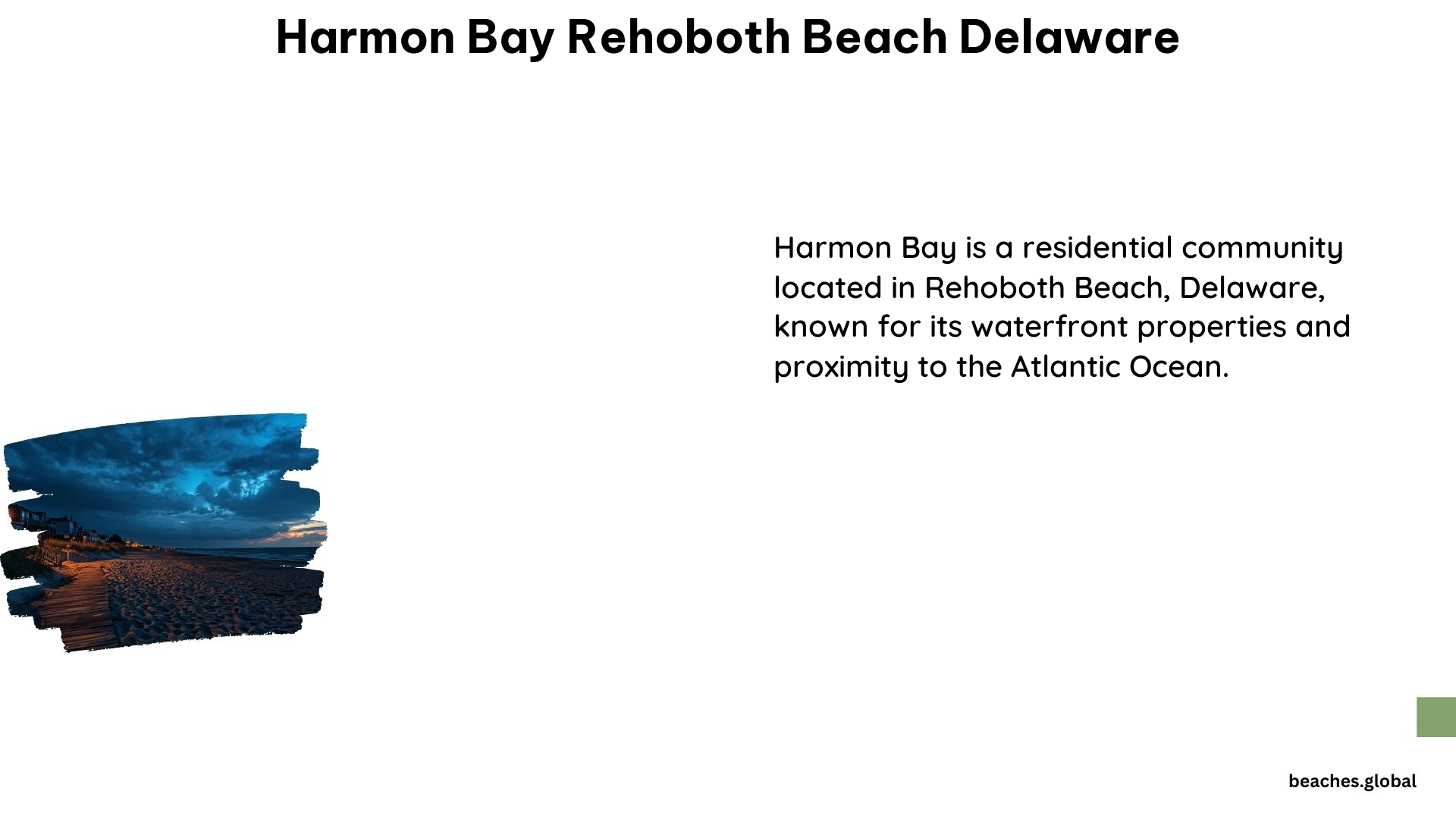 Harmon Bay Rehoboth Beach Delaware