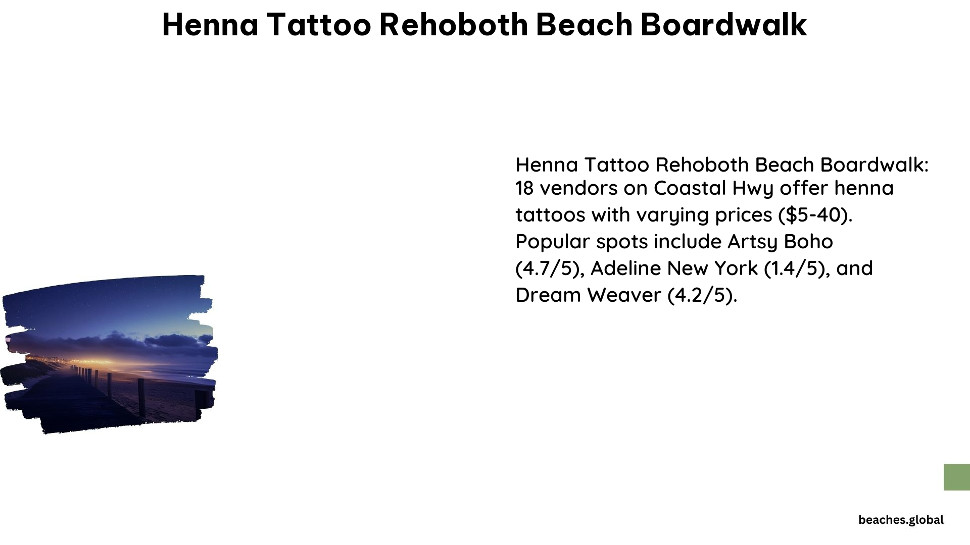 Henna Tattoo Rehoboth Beach Boardwalk