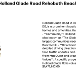 Holland Glade Road Rehoboth Beach