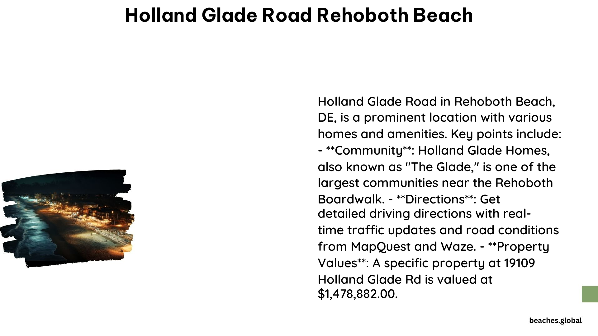 Holland Glade Road Rehoboth Beach