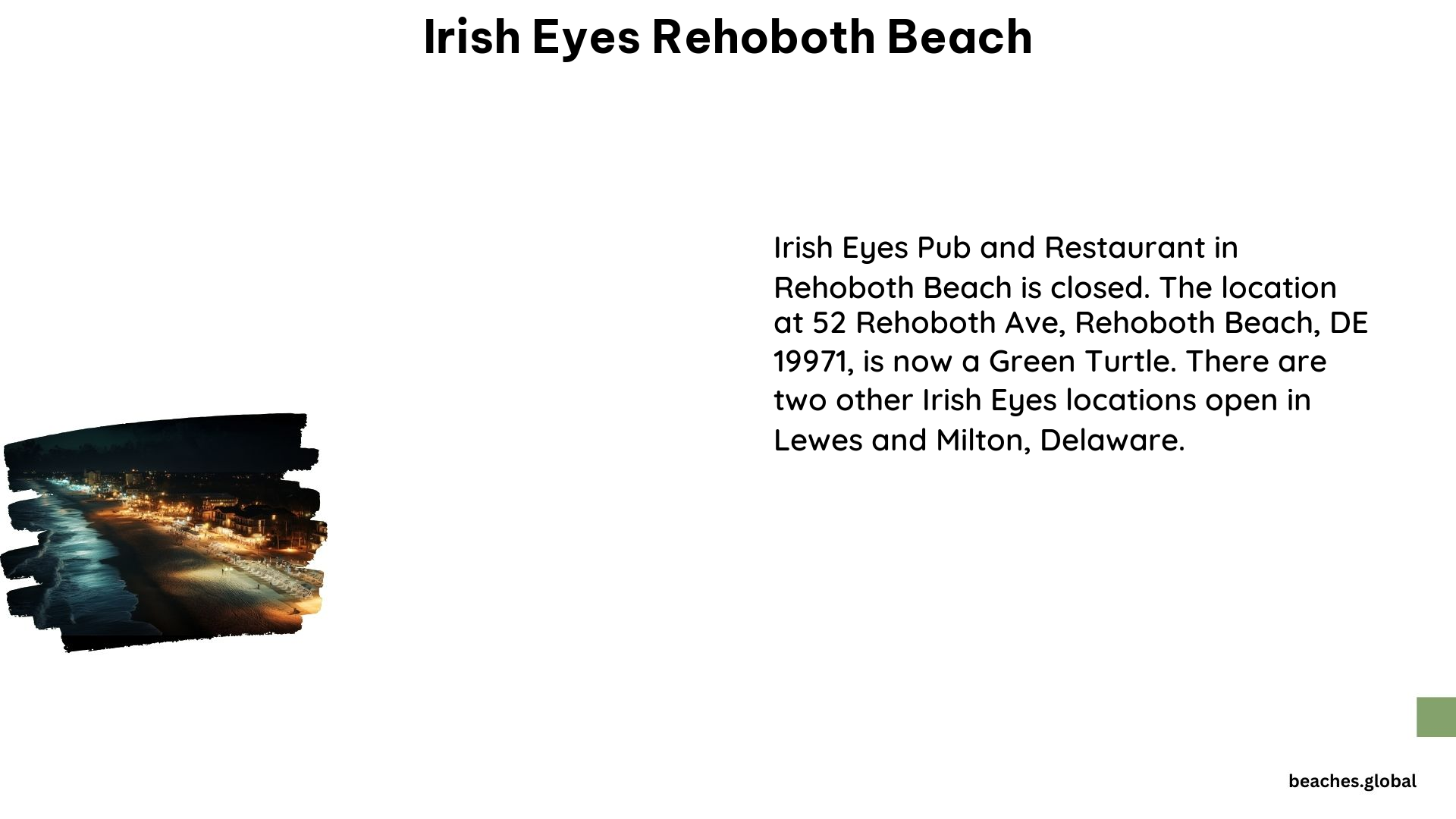 Irish Eyes Rehoboth Beach