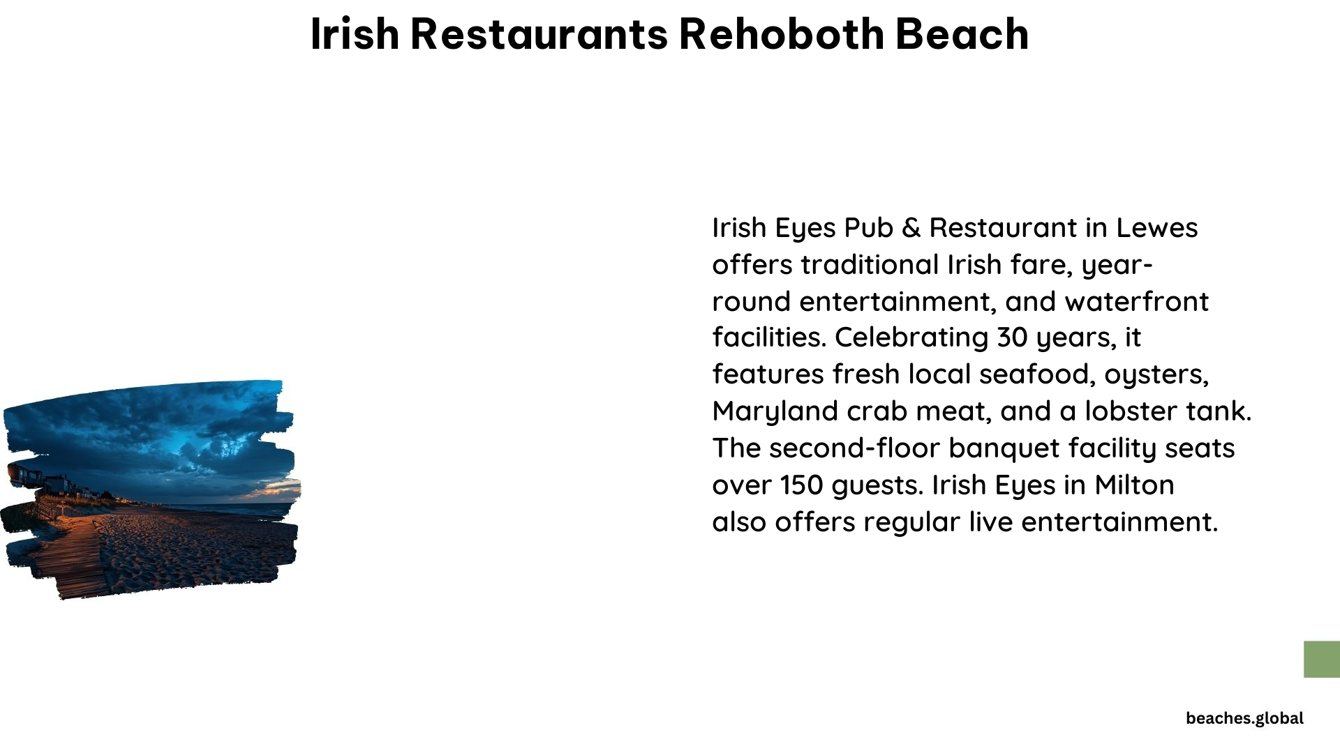 Irish Restaurants Rehoboth Beach