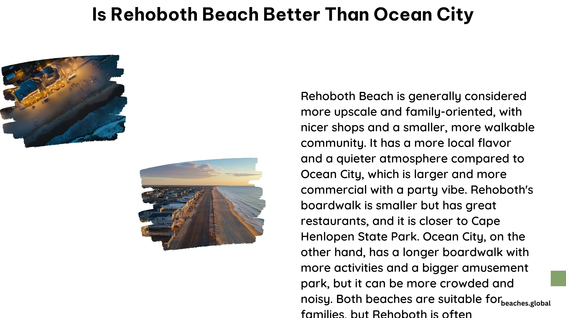 Is Rehoboth Beach Better Than Ocean City