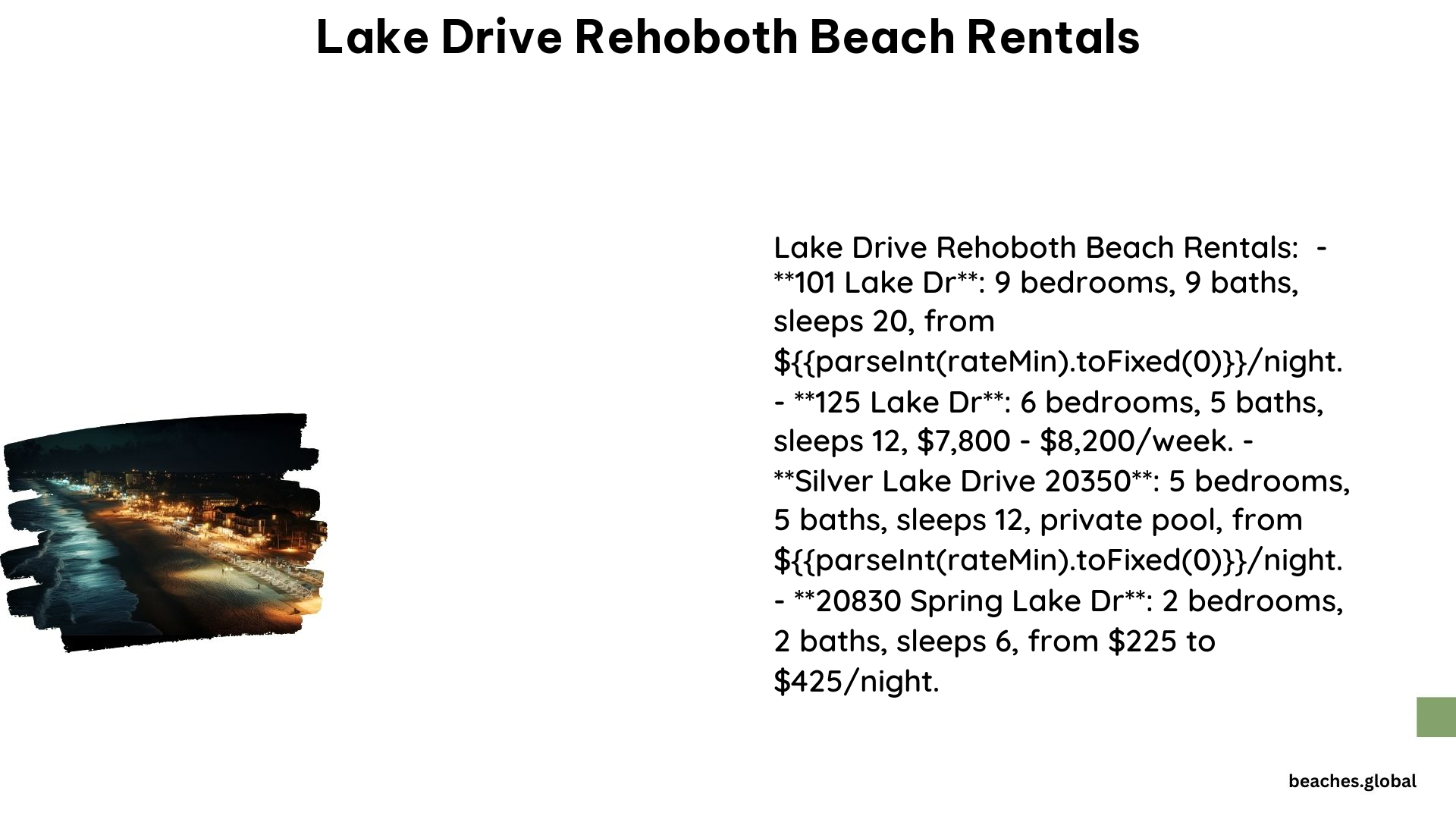 Lake Drive Rehoboth Beach Rentals