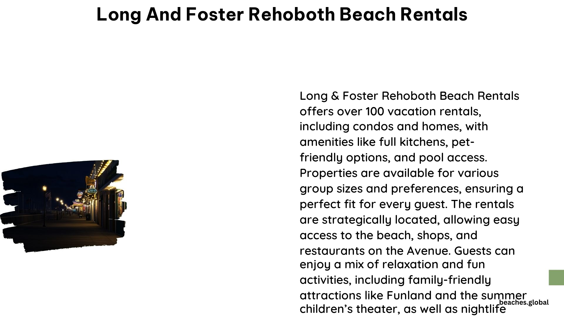 Long and Foster Rehoboth Beach Rentals