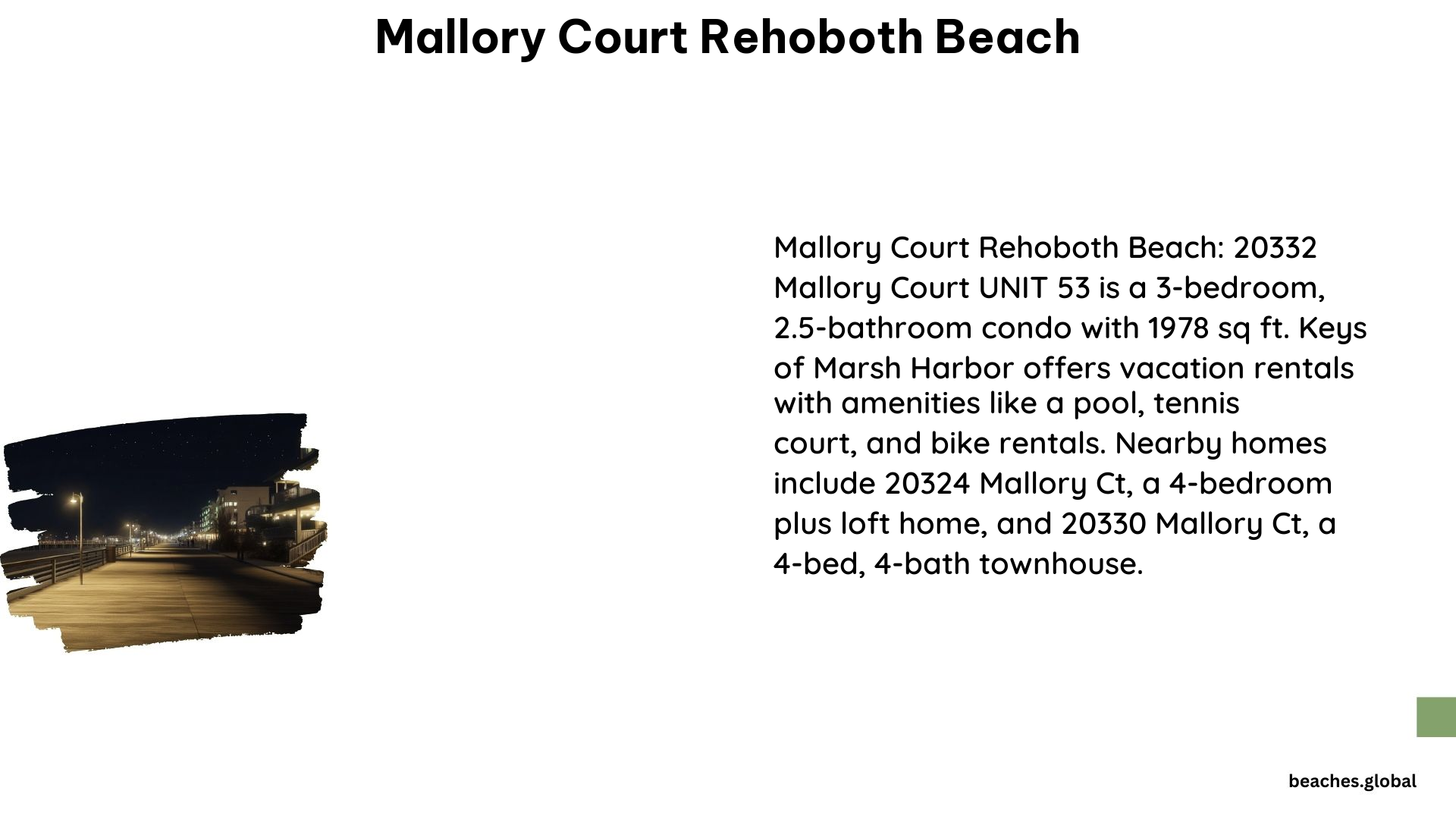 Mallory Court Rehoboth Beach