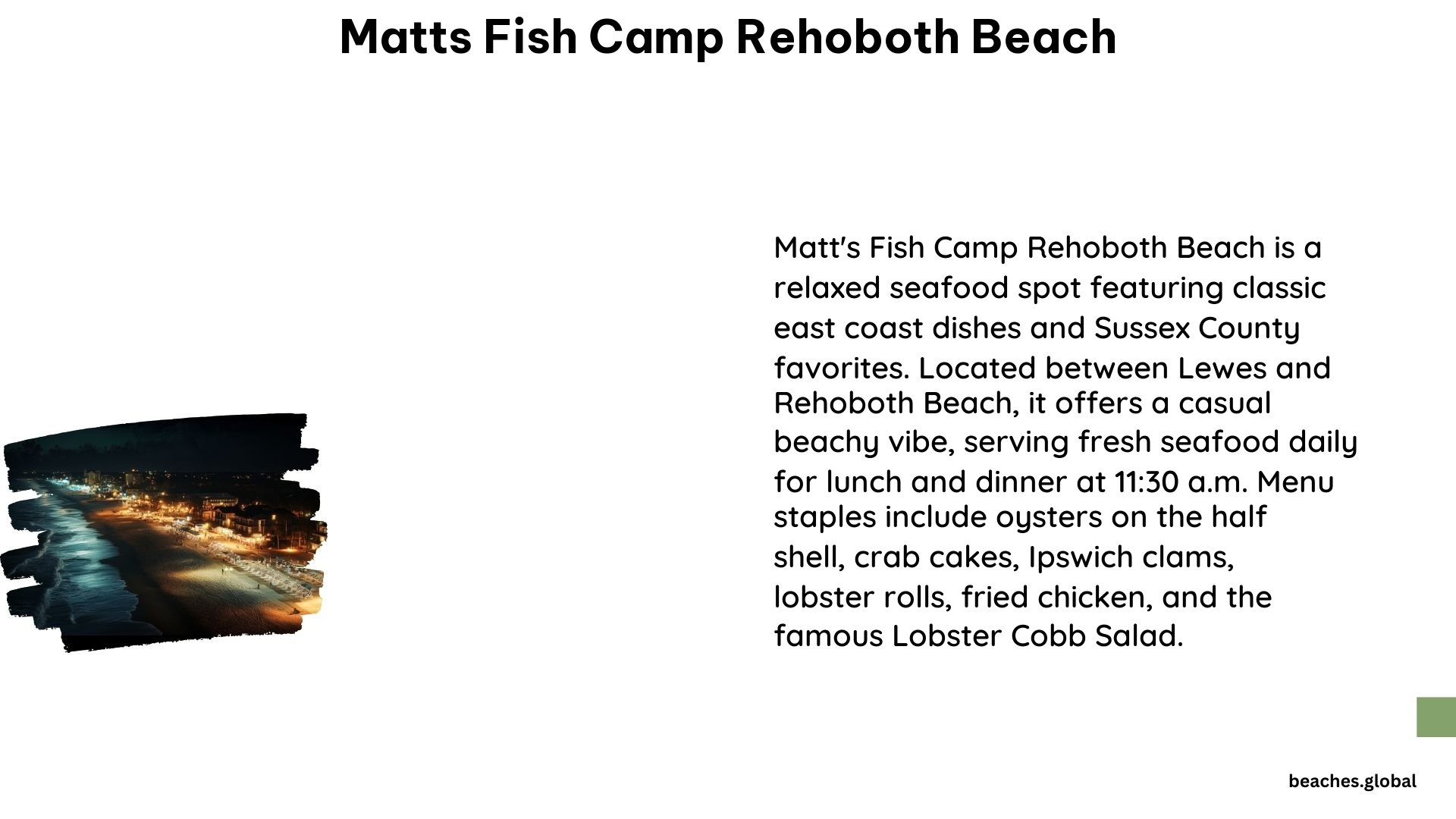 Matts Fish Camp Rehoboth Beach