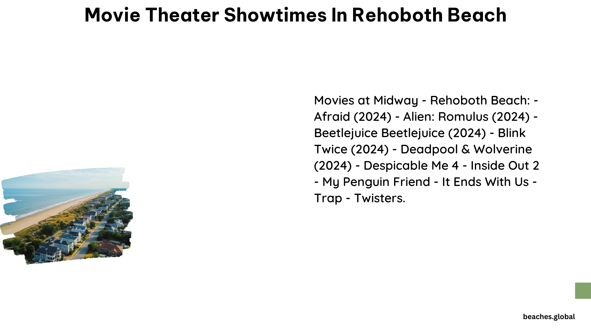 Movie Theater Showtimes in Rehoboth Beach