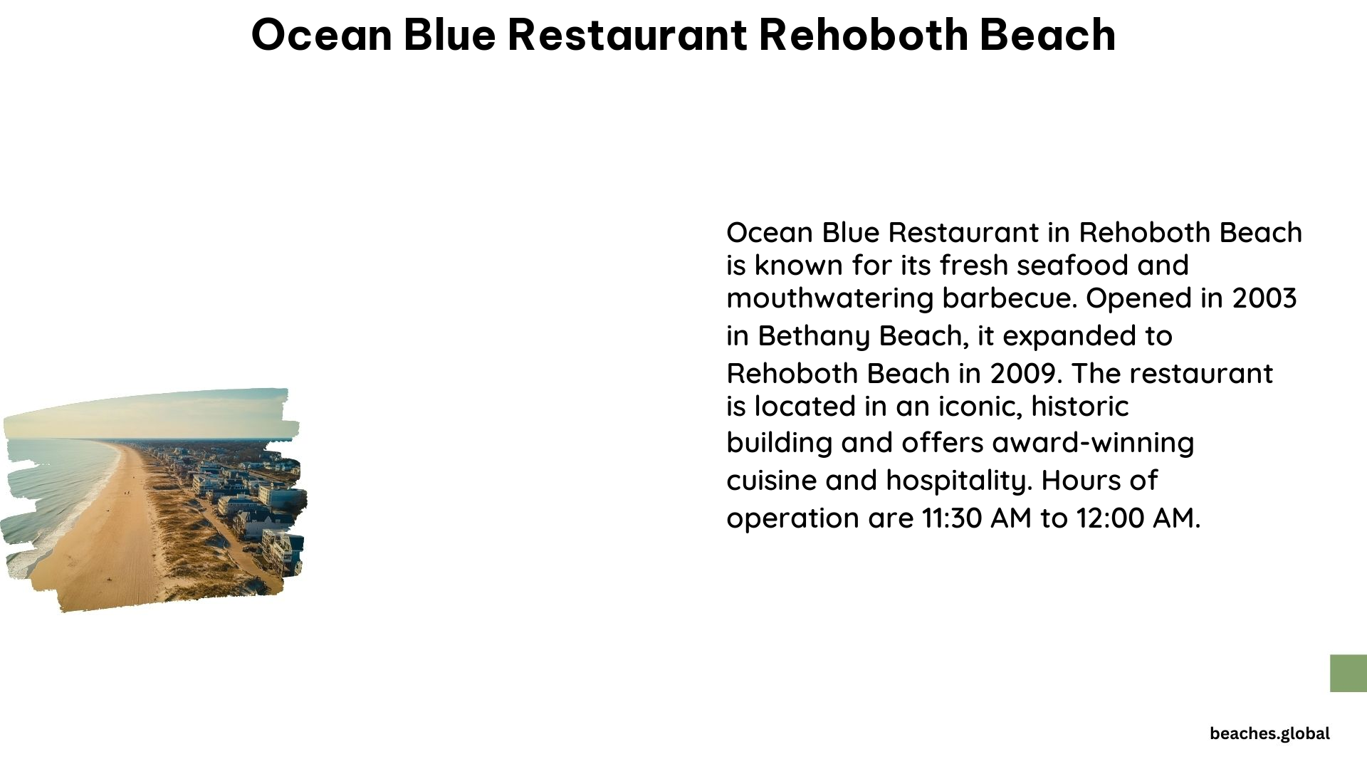 Ocean Blue Restaurant Rehoboth Beach