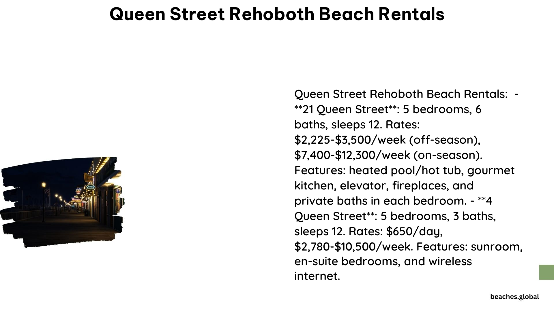 Queen Street Rehoboth Beach Rentals