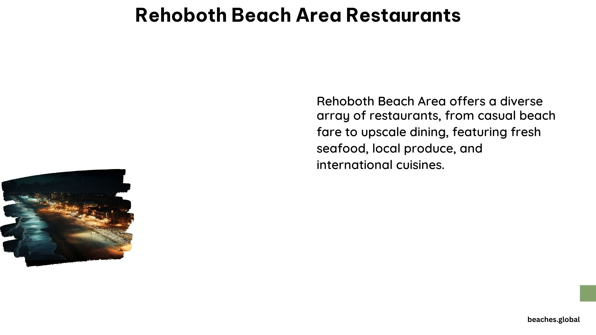 Rehoboth Beach Area Restaurants