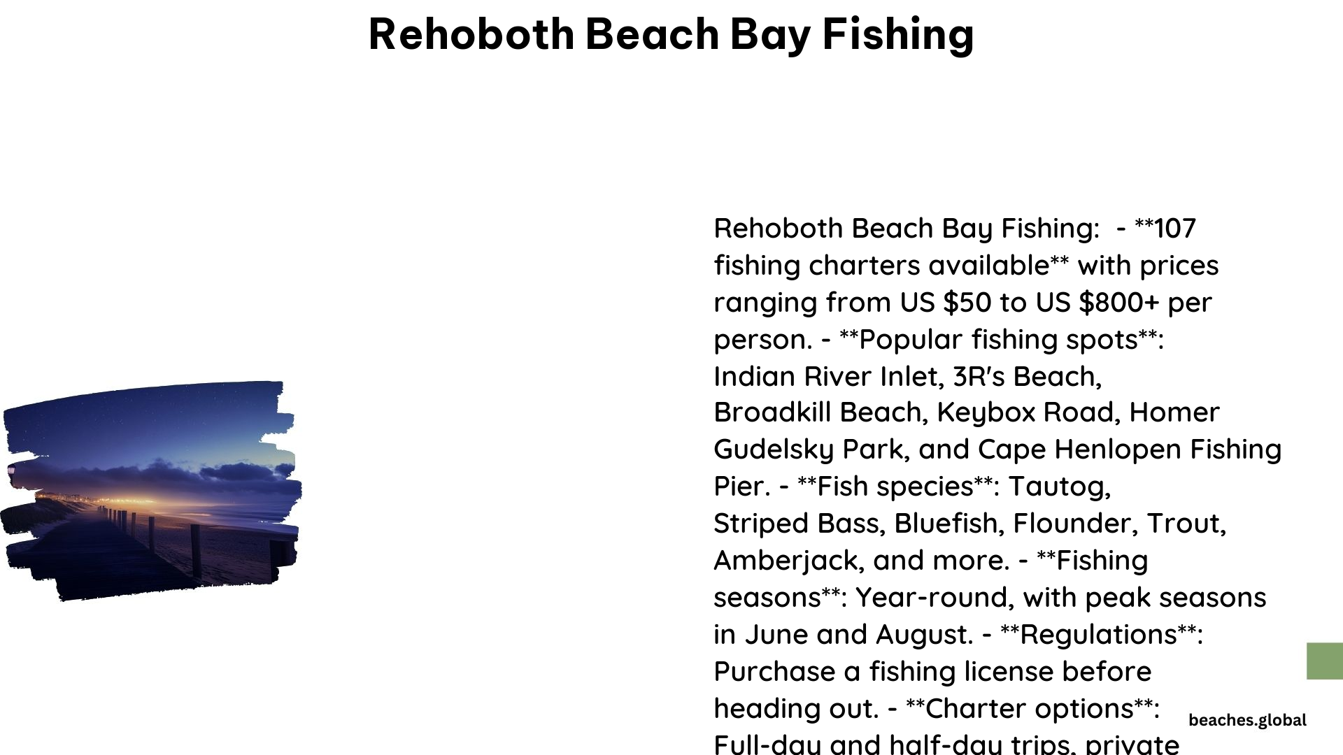 Rehoboth Beach Bay Fishing