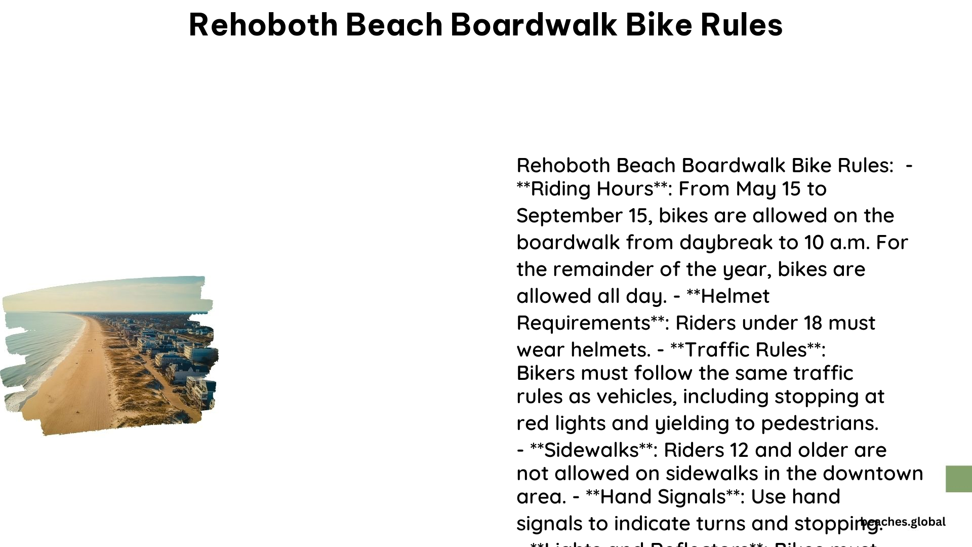 Rehoboth Beach Boardwalk Bike Rules