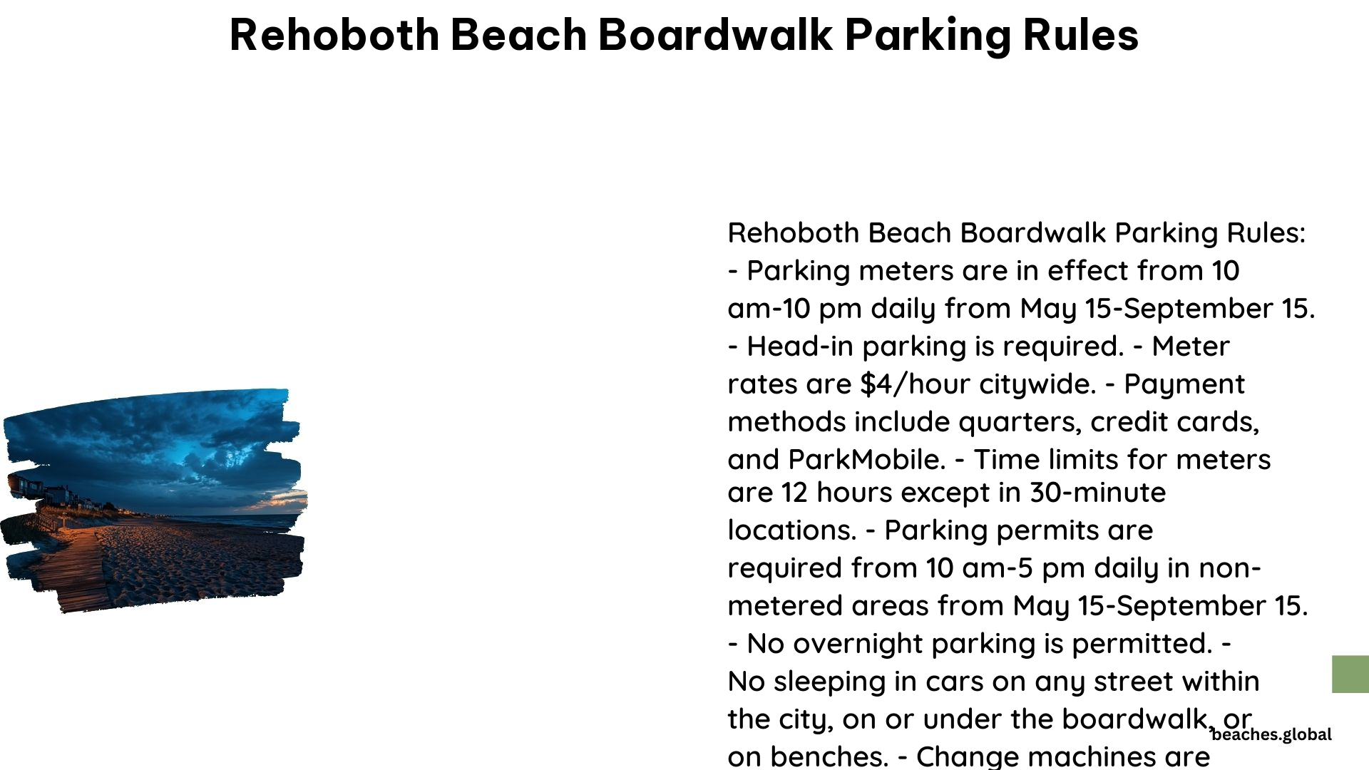 Rehoboth Beach Boardwalk Parking Rules