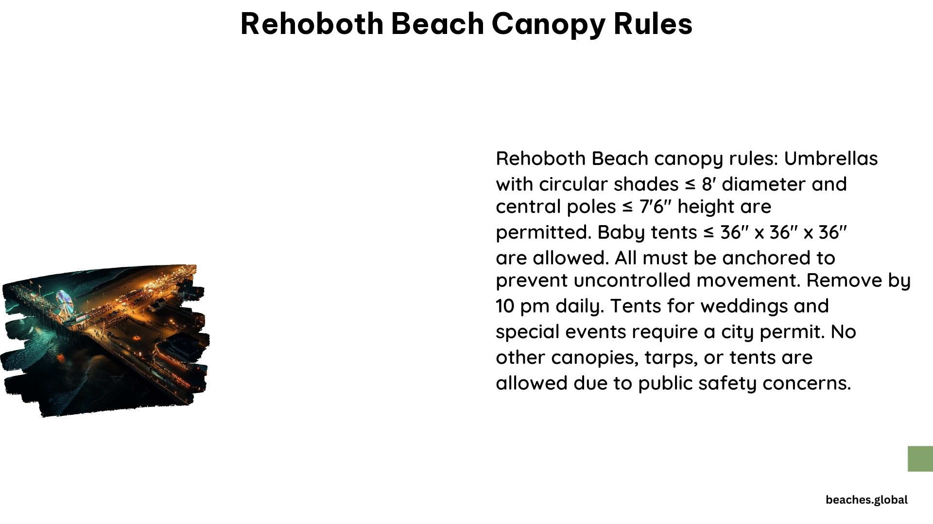 Rehoboth Beach Canopy Rules