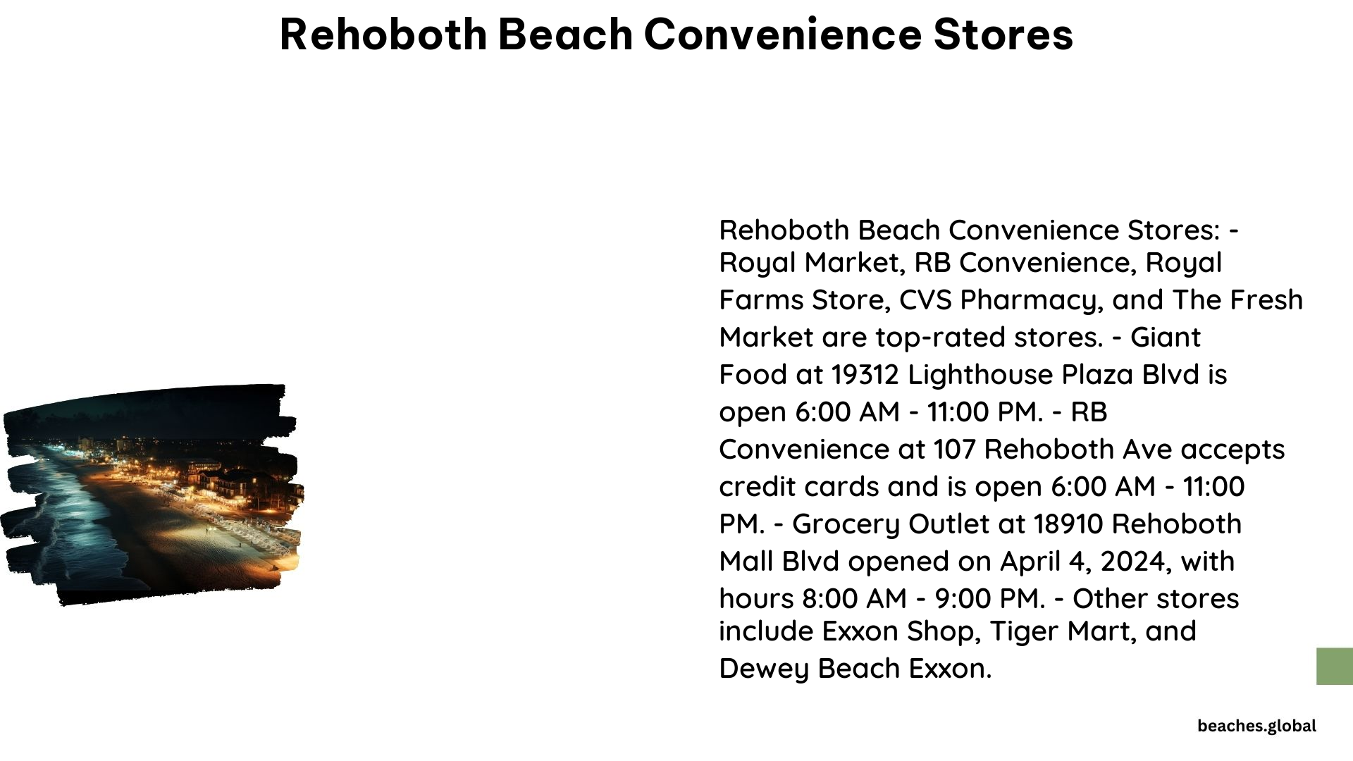 Rehoboth Beach Convenience Stores