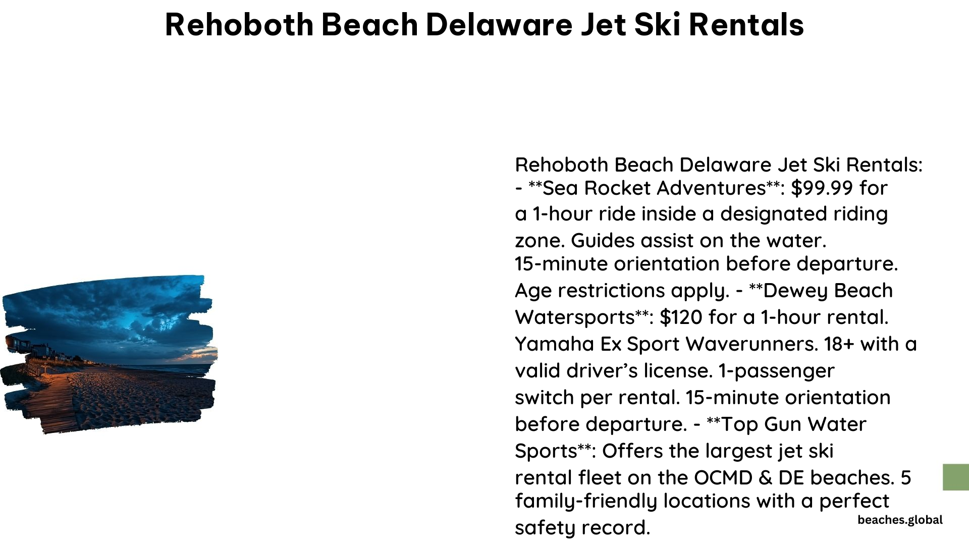 Rehoboth Beach Delaware Jet Ski Rentals