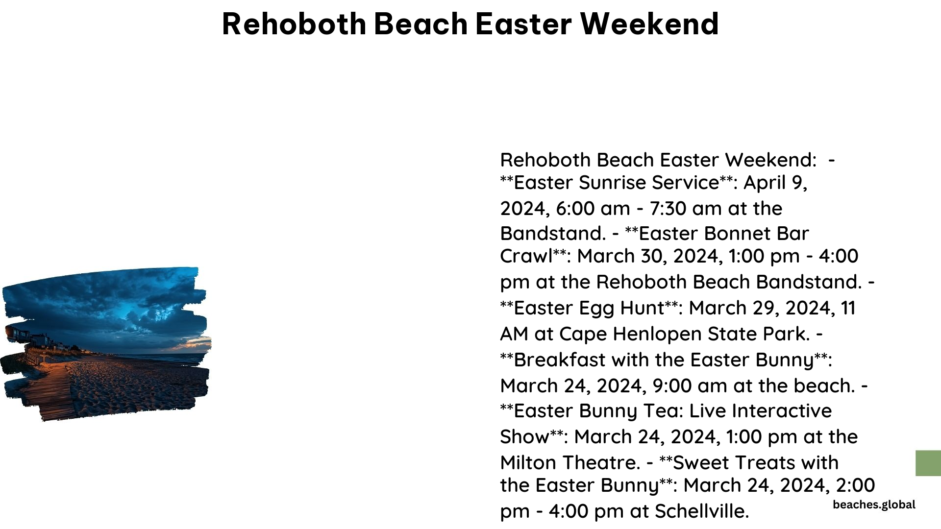 Rehoboth Beach Easter Weekend