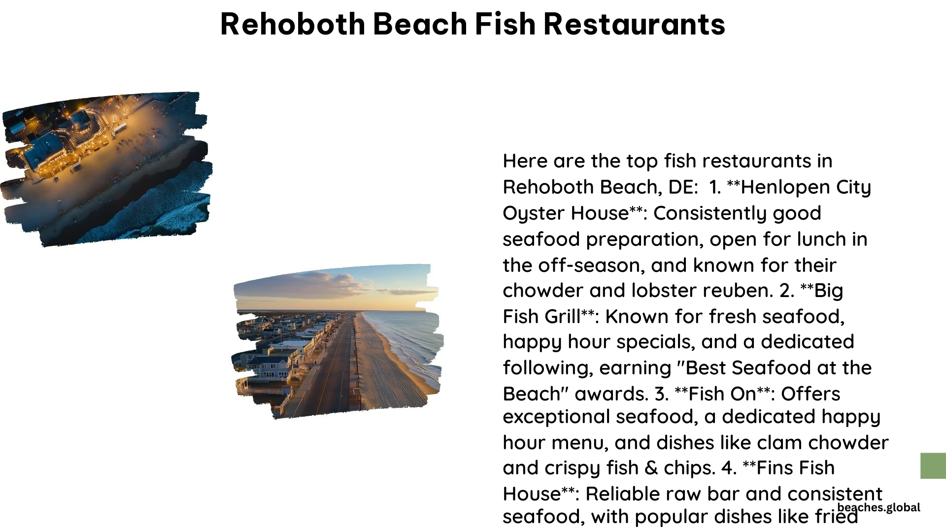 Rehoboth Beach Fish Restaurants