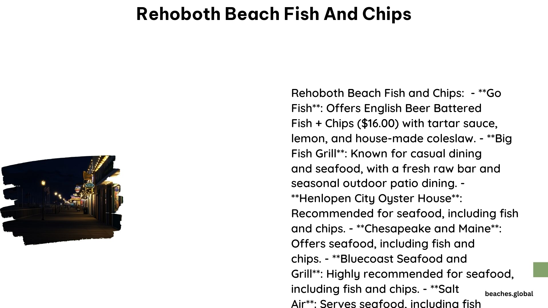 Rehoboth Beach Fish and Chips