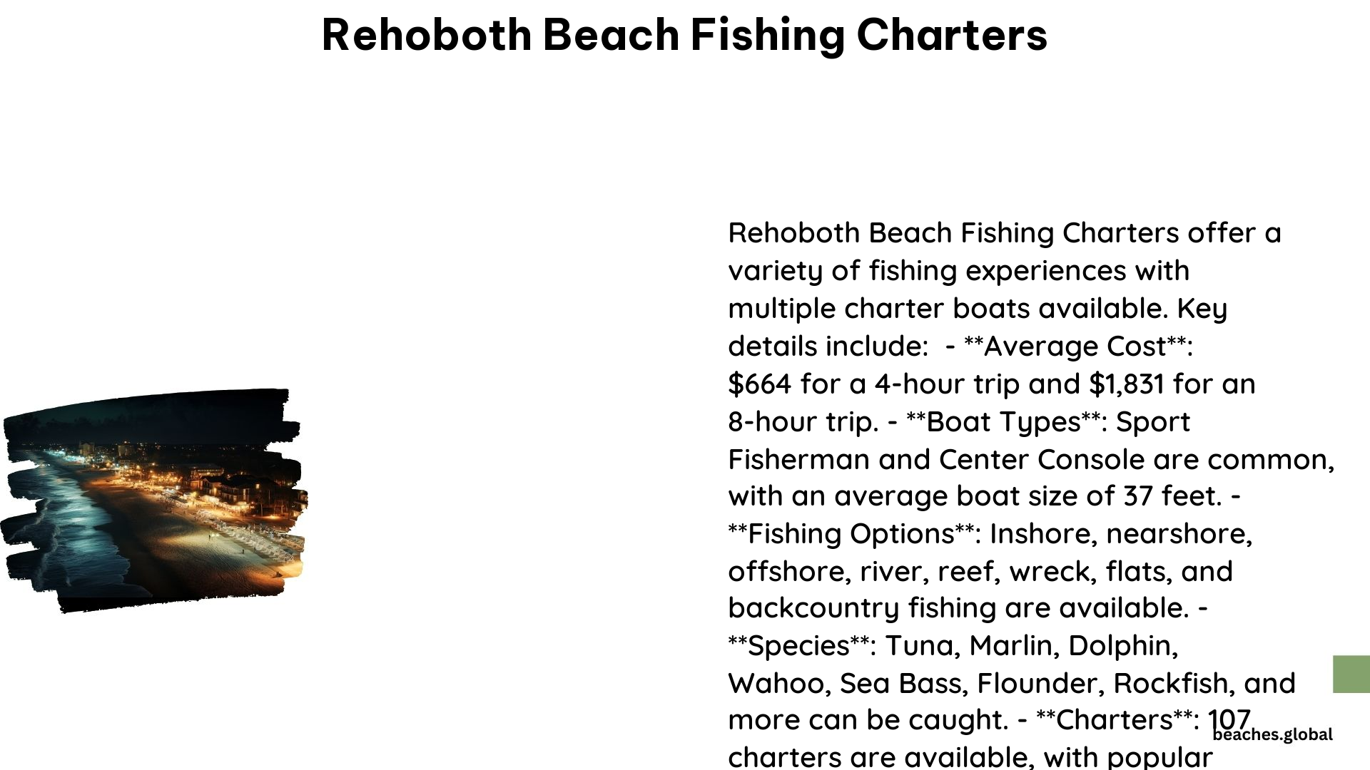 Rehoboth Beach Fishing Charters