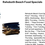 Rehoboth Beach Food Specials