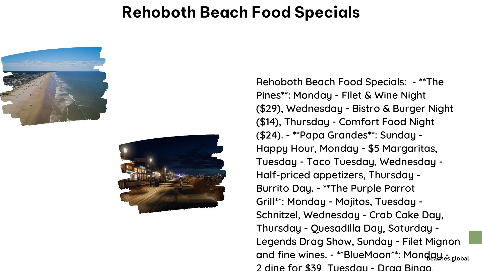 Rehoboth Beach Food Specials