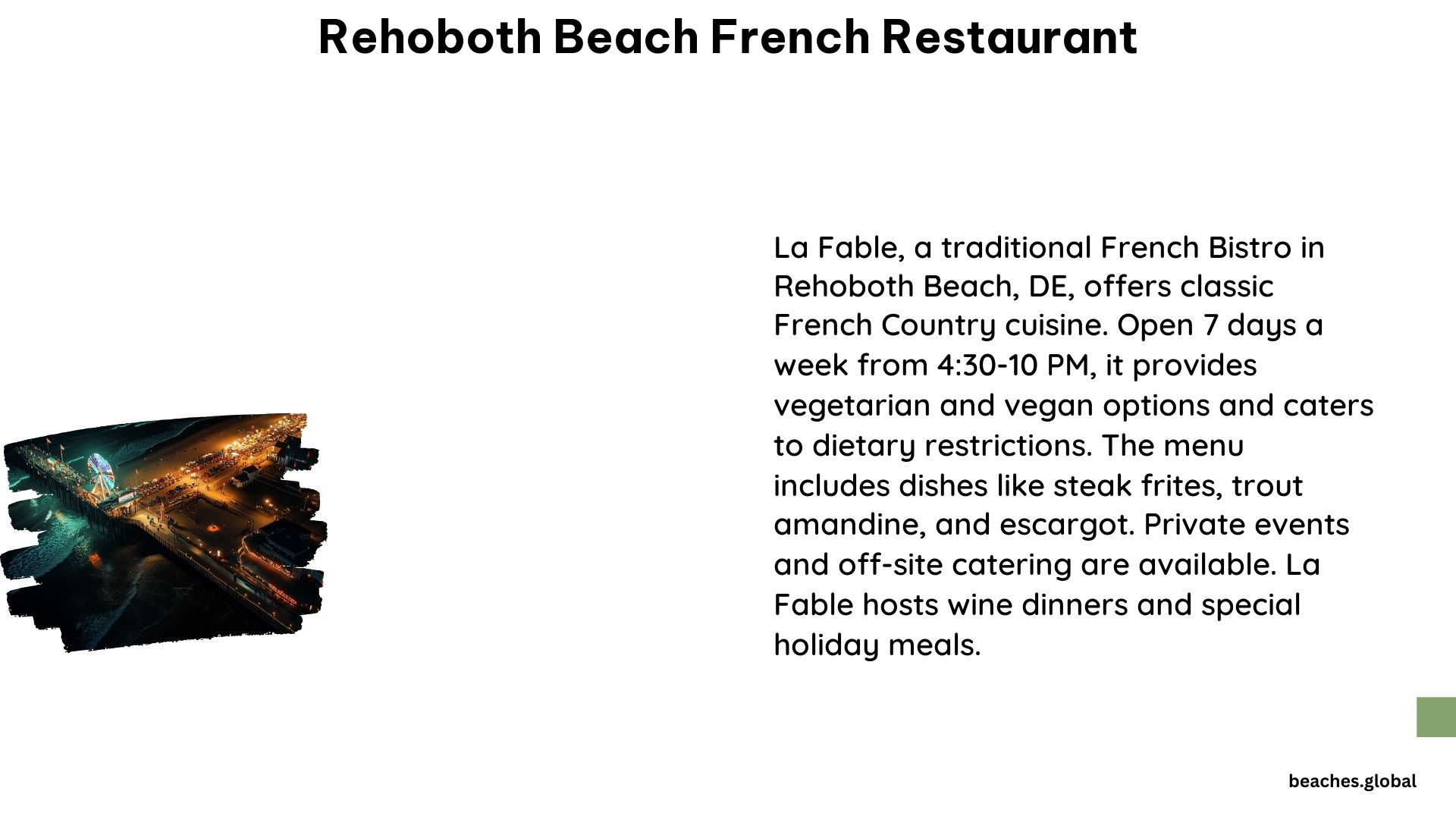 Rehoboth Beach French Restaurant