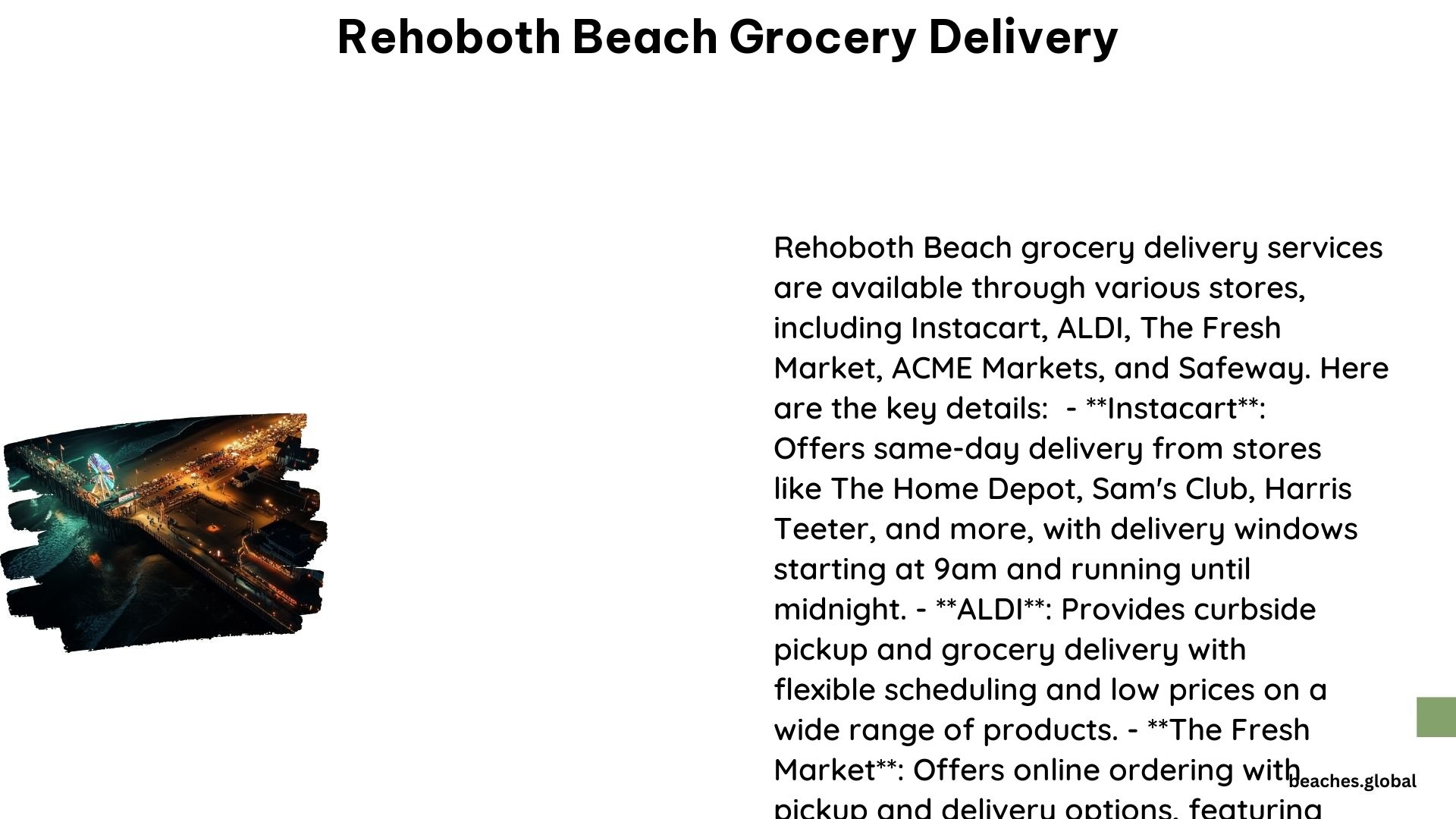 Rehoboth Beach Grocery Delivery